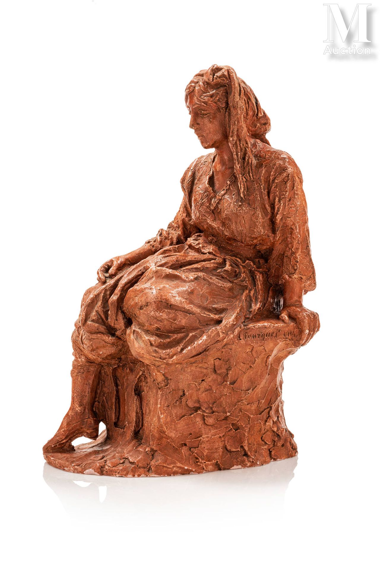 Léon FOURQUET (1841-1938) 坐着的东方女人

抛光的赤土

H.33厘米（小碎片）

签名：L. Fourquet, 1911年