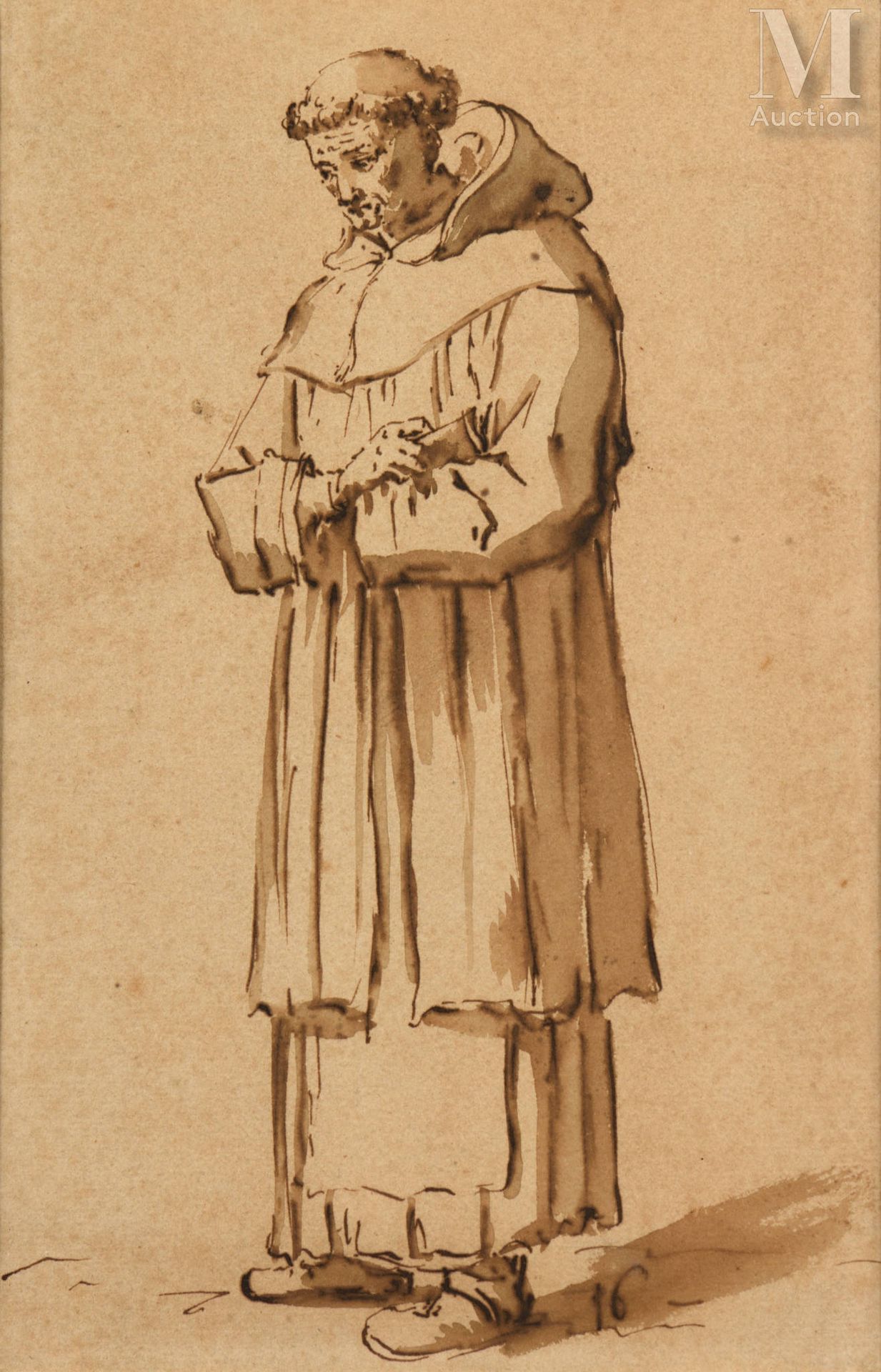 ECOLE FRANÇAISE DU DÉBUT DU XVIIIÈME SIÈCLE 教会人士的形象



钢笔和棕色墨水

19 x 13 cm

右下角刻&hellip;