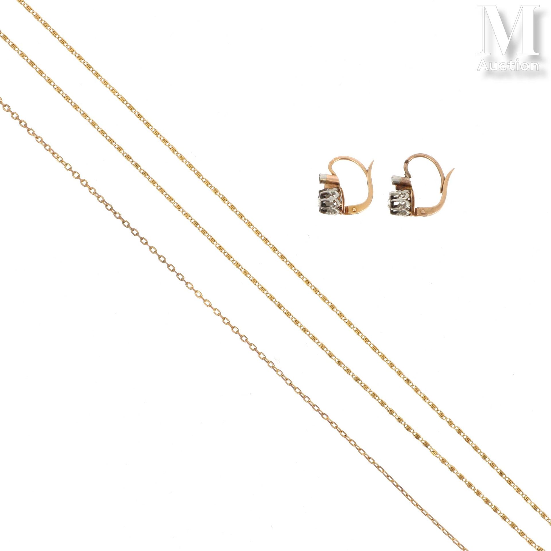 Paire de dormeuses Pareja de traviesas de oro rosa y blanco de 18 K (750°/°) eng&hellip;