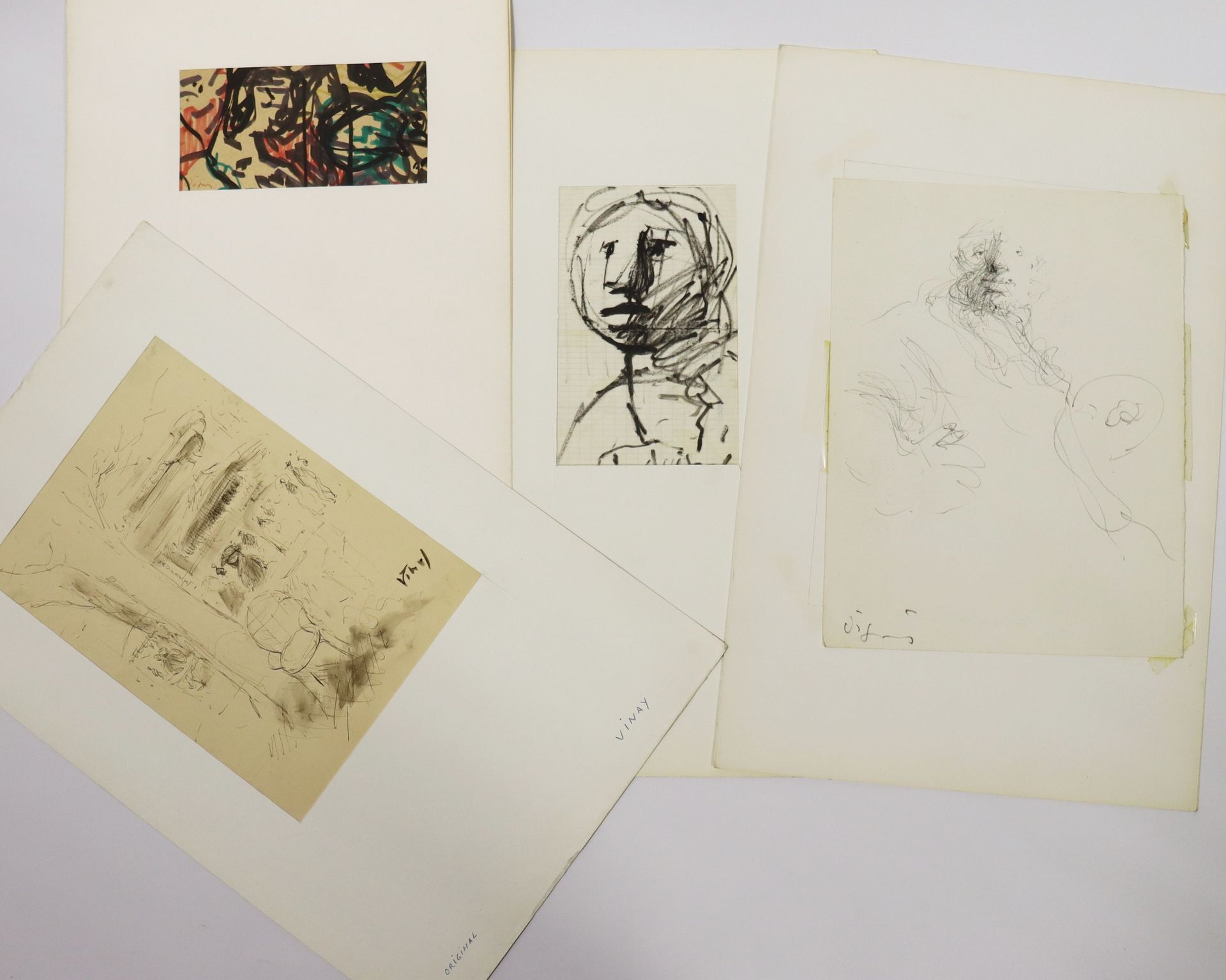 Sylvain VIGNY (1903-1970) 人像/构图

水粉、毛笔、铅笔，纸上

签名

从9 x 19厘米到33 x 25厘米

附上。

VINA&hellip;