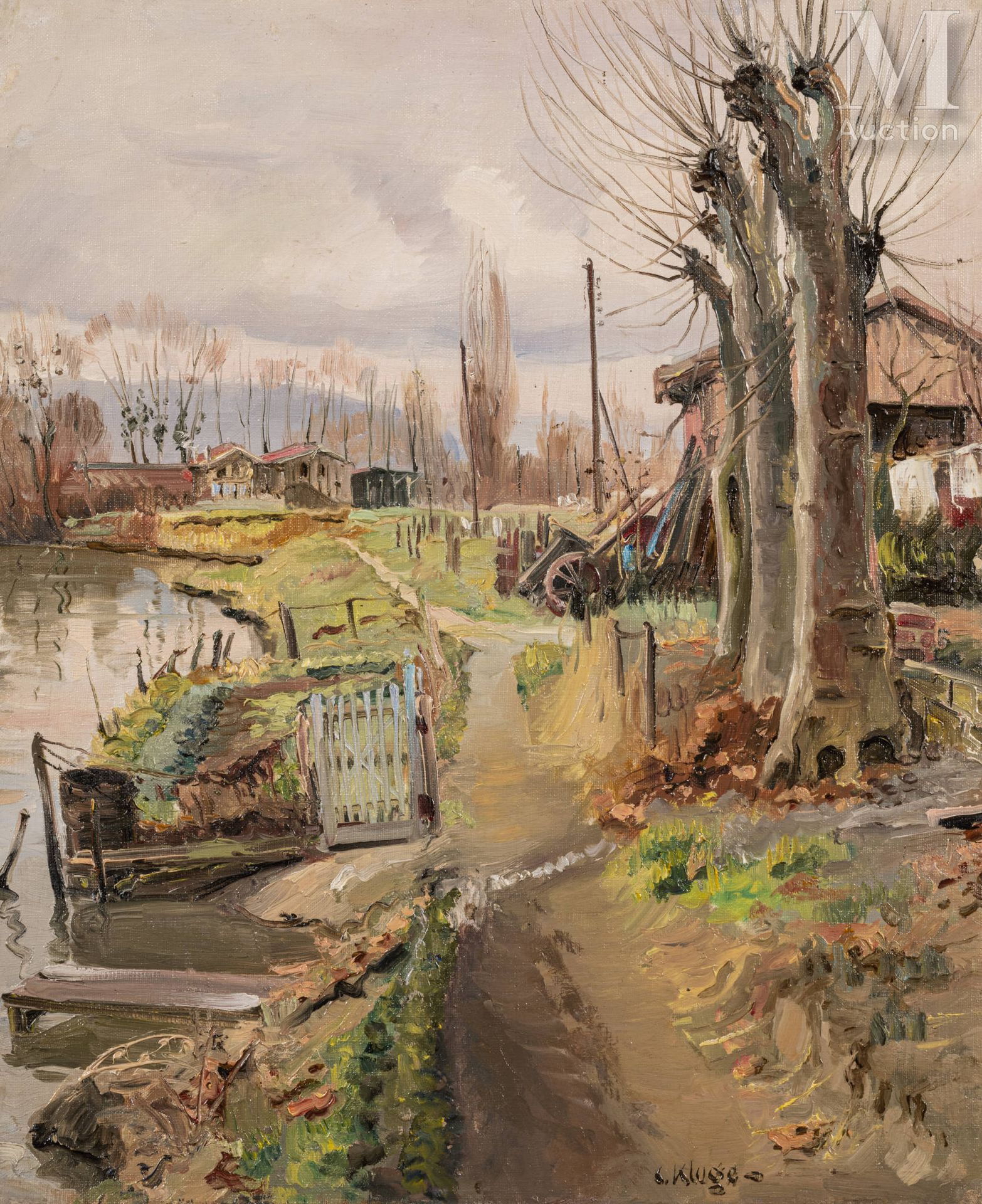Constantin KLUGE (1912 - 2003) The towpath and the pier - Maison Fournaise on th&hellip;