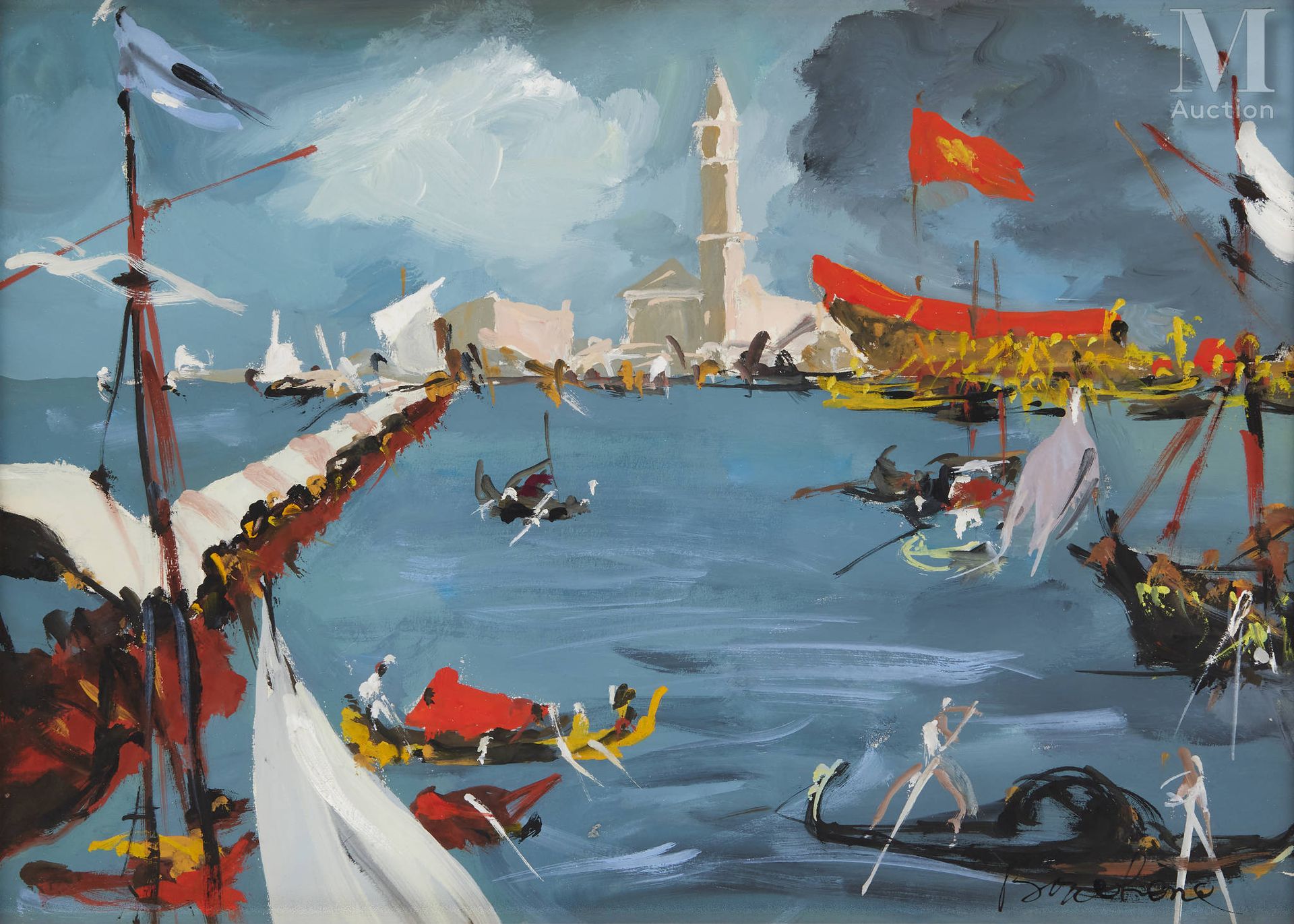 Dimitri BOUCHENE (St.Tropez 1893 – Paris 1993) Gondolas in Venice



Gouache on &hellip;