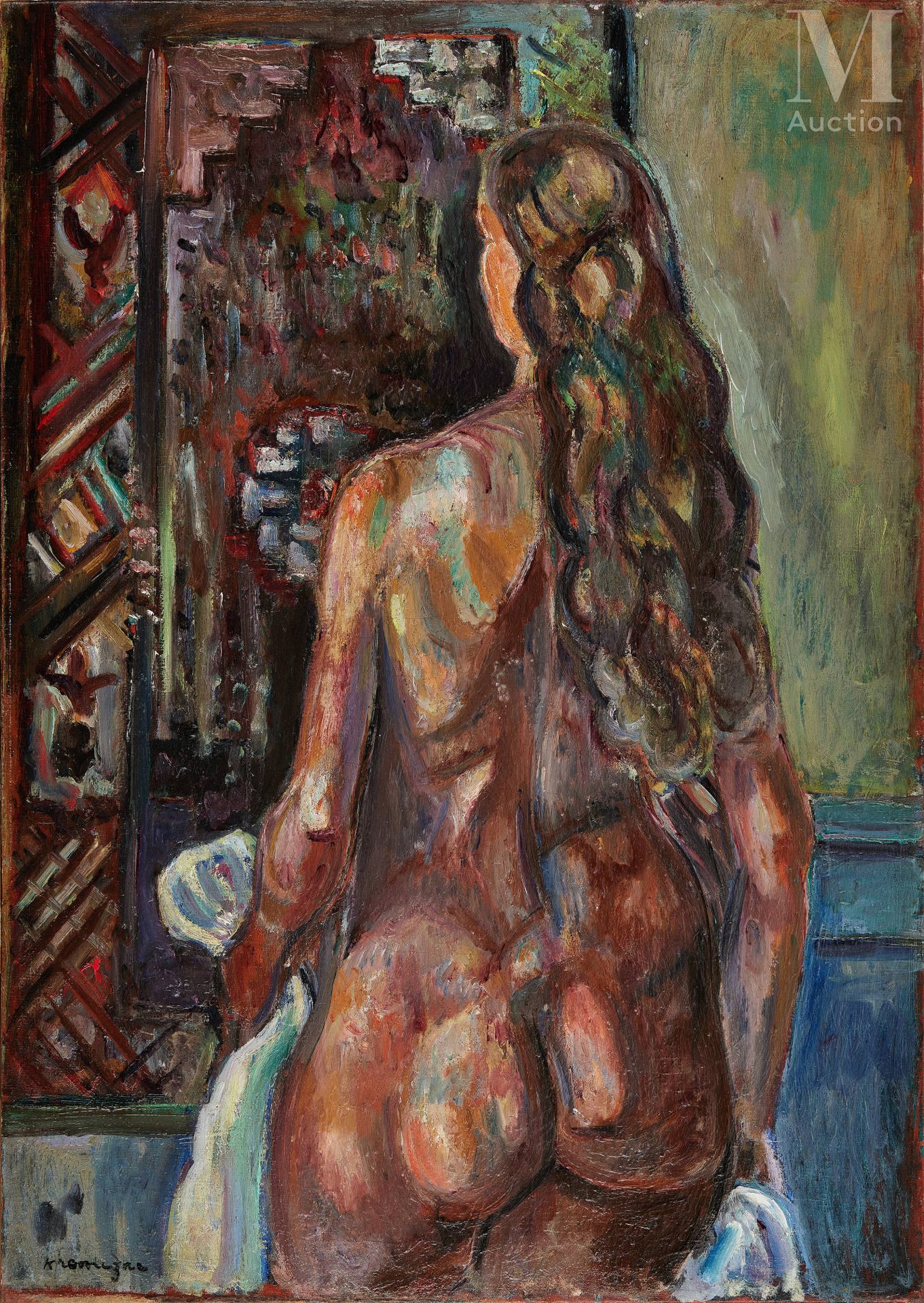 Pinchus KREMEGNE (Zaloudock 1890 - Ceret 1981) Desnudo de espaldas con el pelo s&hellip;