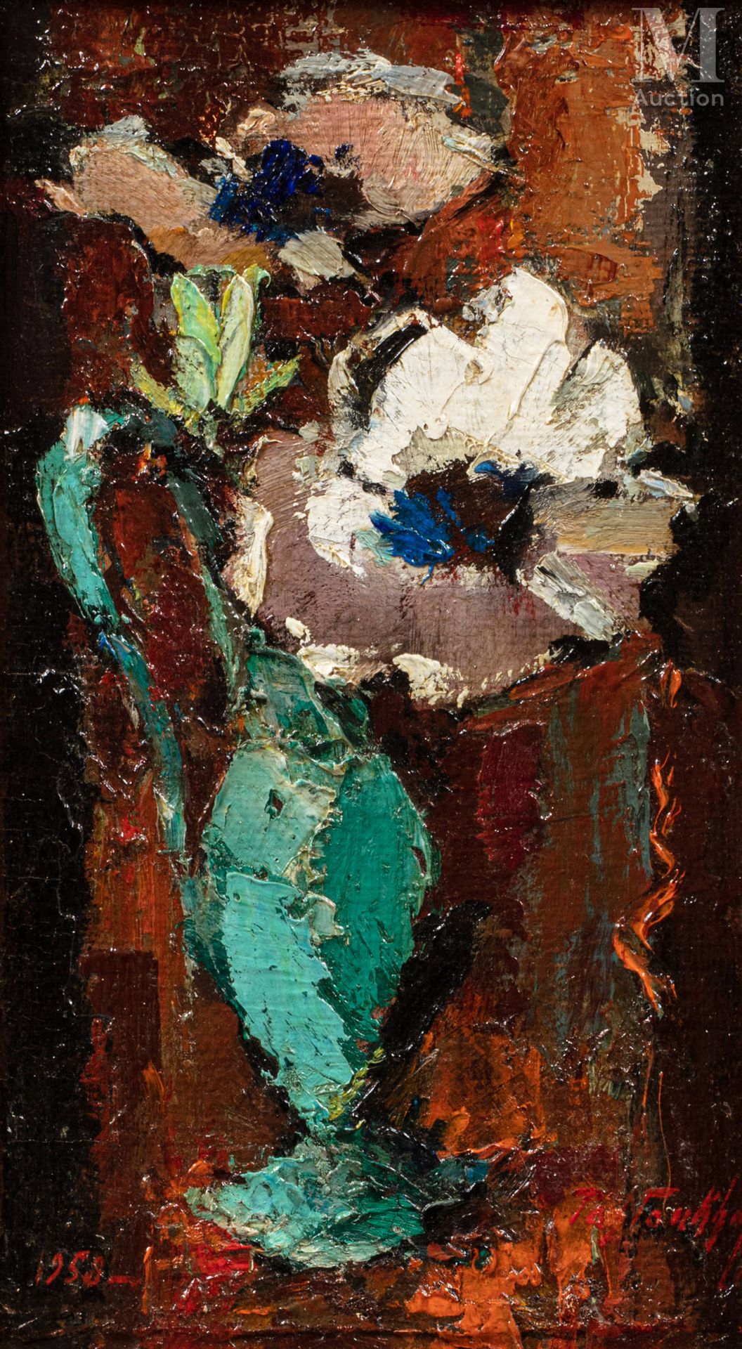 Boris PASTOUKHOFF (Kiev 1894-Londres 1974) 蓝色花瓶中的银莲花



裱在纸板上的布面油画

33 x 19 cm

&hellip;