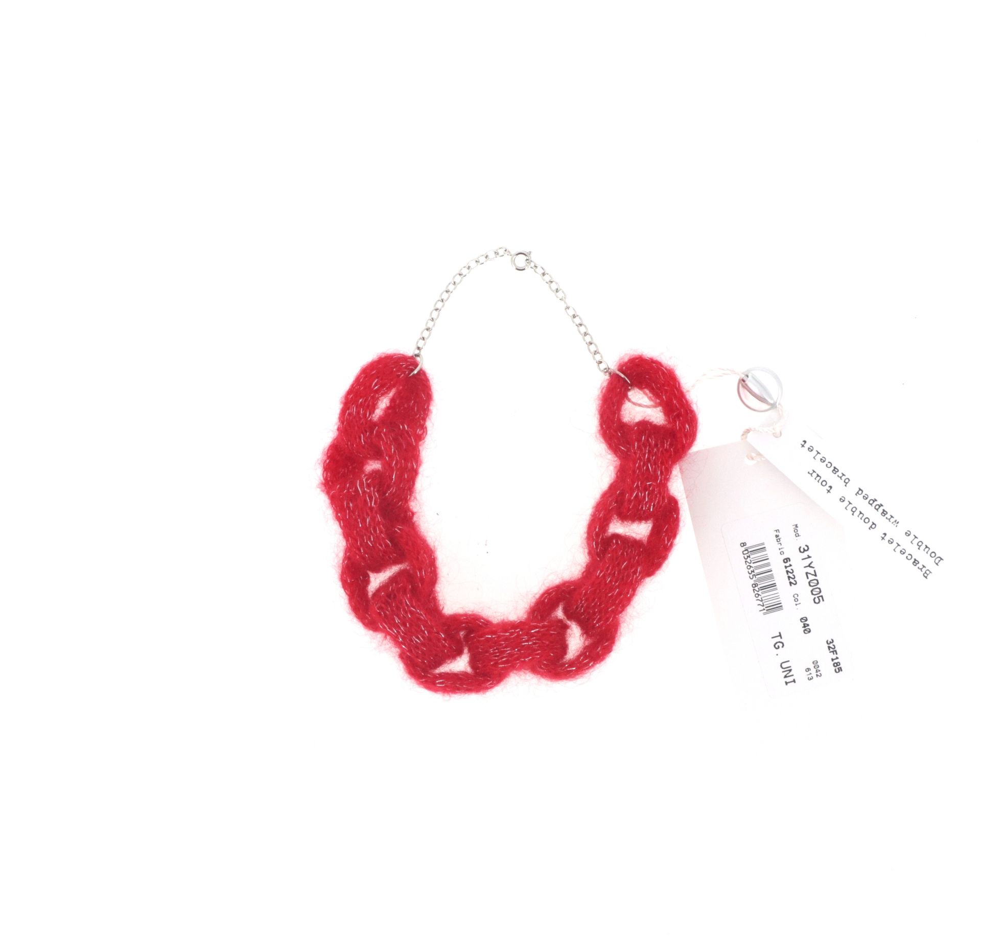 MAISON MARTIN MARGIELA Bracelet 

red mohair and lurex double wrap 

Brand new w&hellip;
