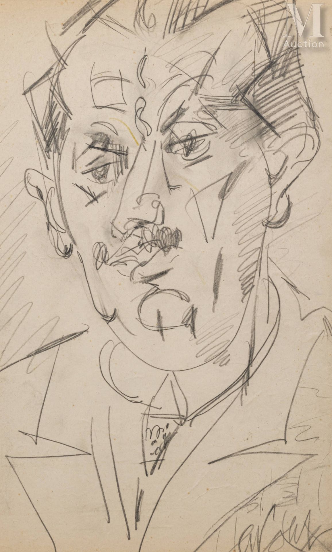 Eugène Paul dit GEN PAUL (Paris 1895 - 1975) Portrait of a man 
 
Pencil 
37,5 x&hellip;