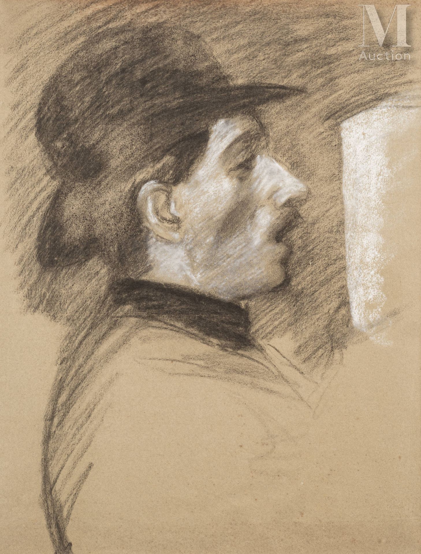 Attribué à Théophile STEINLEN Portrait of a man



Black chalk and white chalk h&hellip;