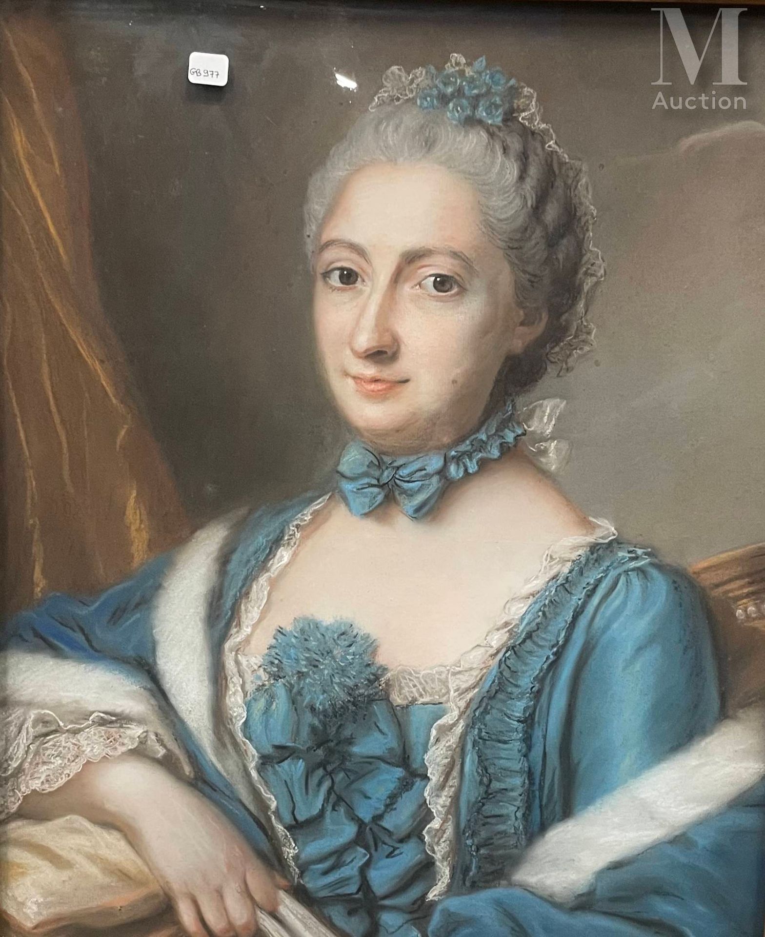 Portrait de dame et portrait d'homme goût du XVIIIe siècle Ritratto di donna e R&hellip;