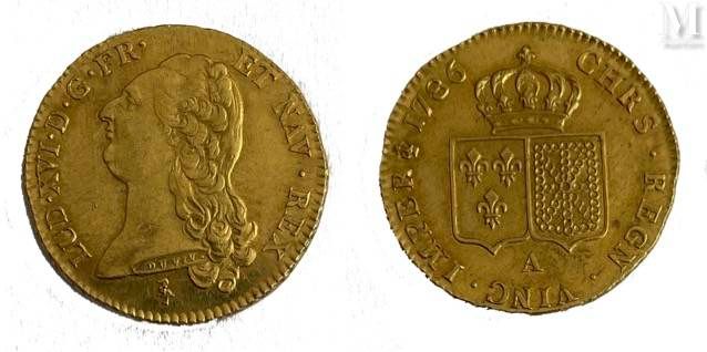 *France - Louis XVI (1774-1791) Ein doppelter Louis d'Or mit aneinandergefügten &hellip;