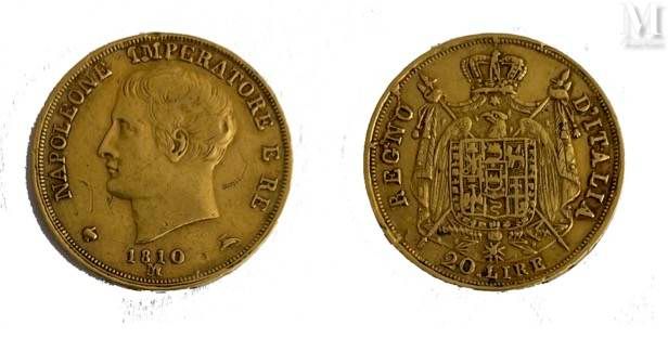*France - Napoléon Roi d'Italie (1805-1814) Eine Münze von 20 Lire 1810 M

A: Na&hellip;