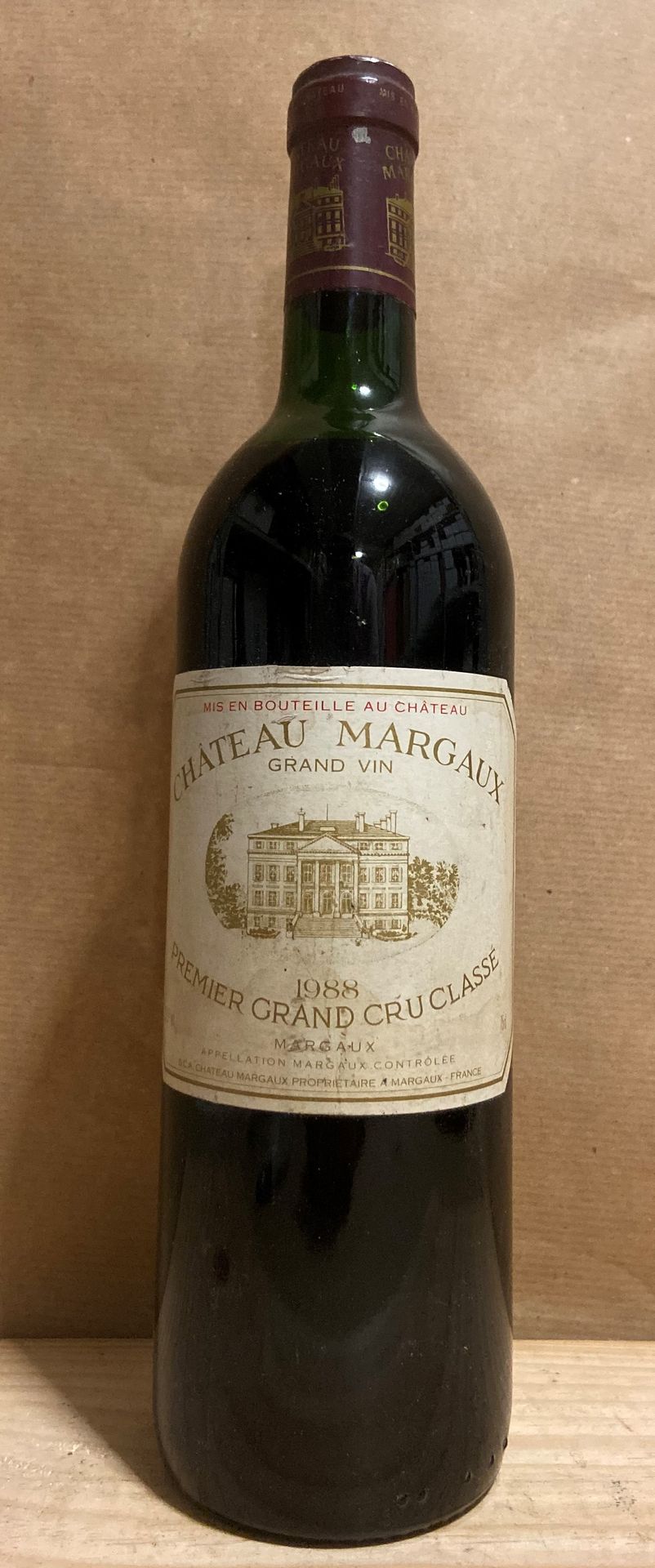 Château MARGAUX, 1° cru Margaux 1988 玛歌酒庄1988年玛歌1级酒庄1瓶（和，埃拉，MB）。