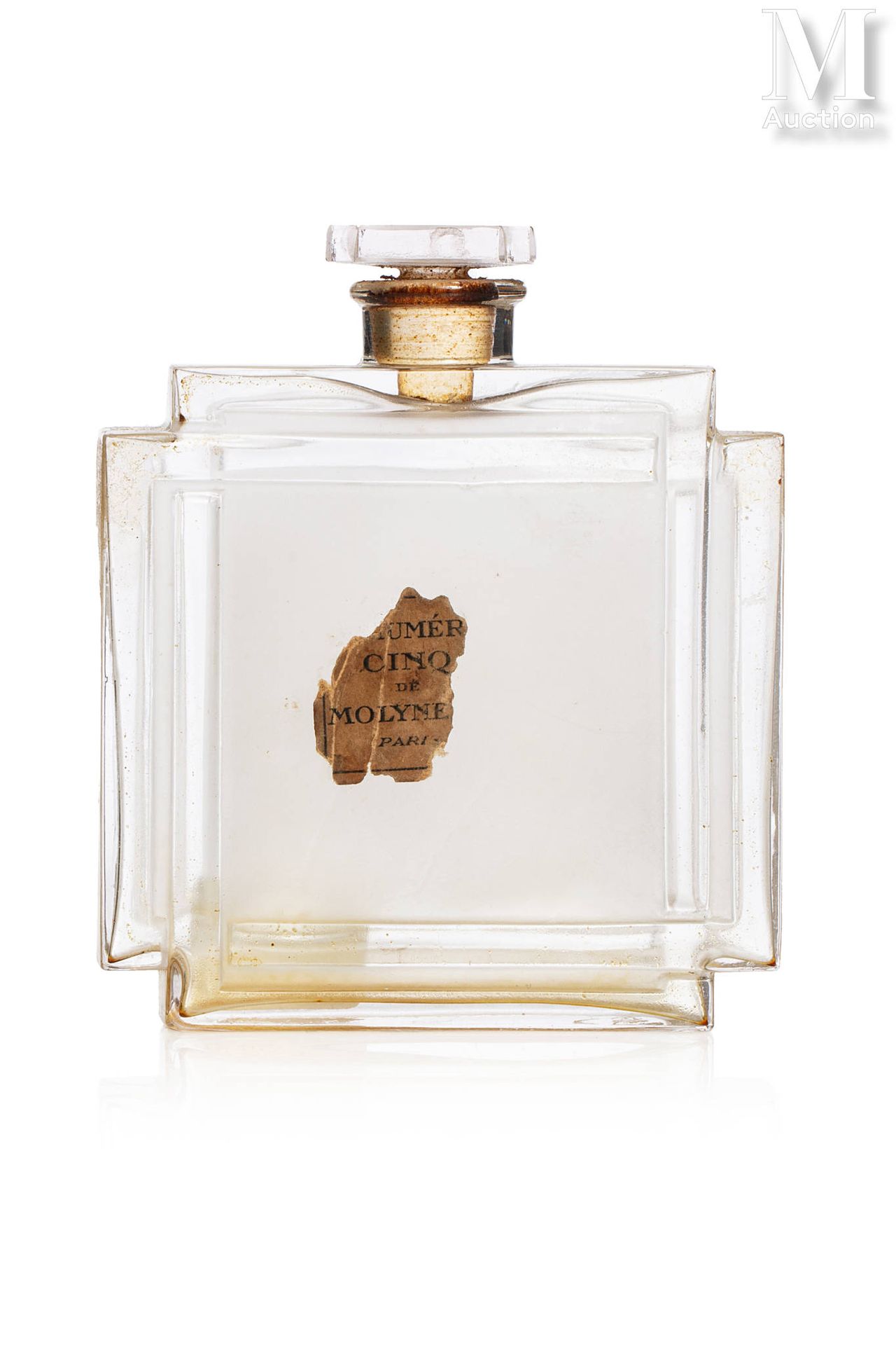 René LALIQUE (1860 -1945) pour MOLYNEUX Paris "五号



约1928年

罕见的压制成型玻璃瓶，部分磨砂。

底&hellip;