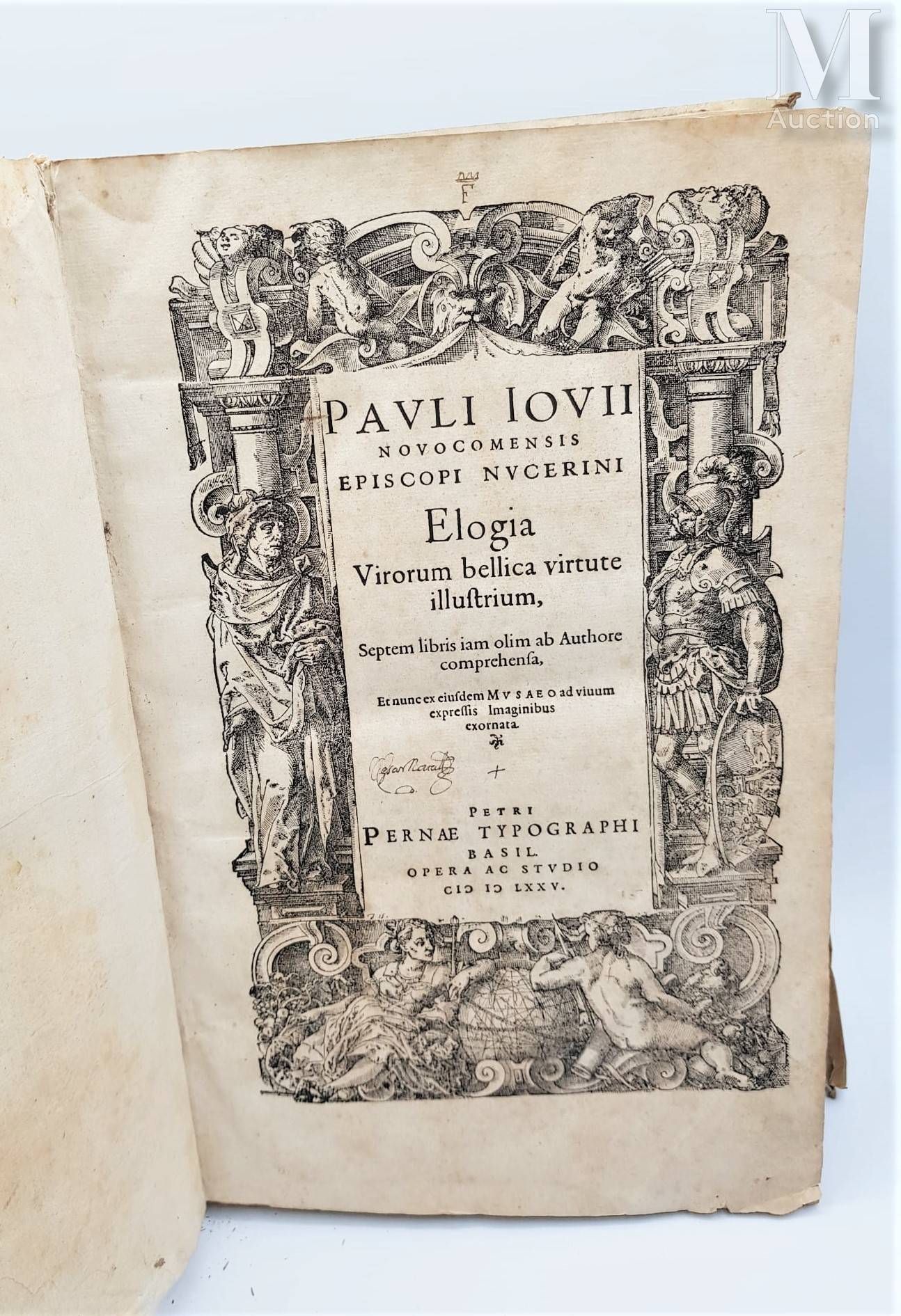 *GIOVIO (Paolo). Elogia virorum bellica virtute illustrium. Basel, Pietro Perna &hellip;