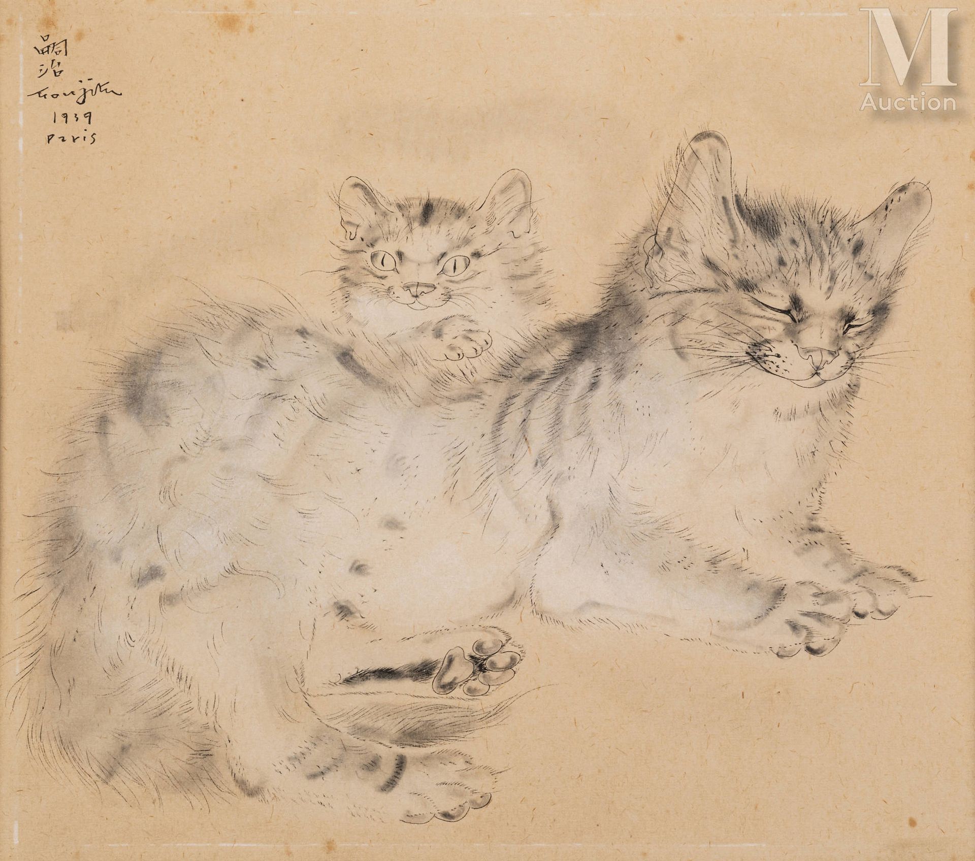 Léonard Tsuguharu FOUJITA (Tokyo 1886 - Zurich 1968) 
Chatte et chaton



Encre &hellip;