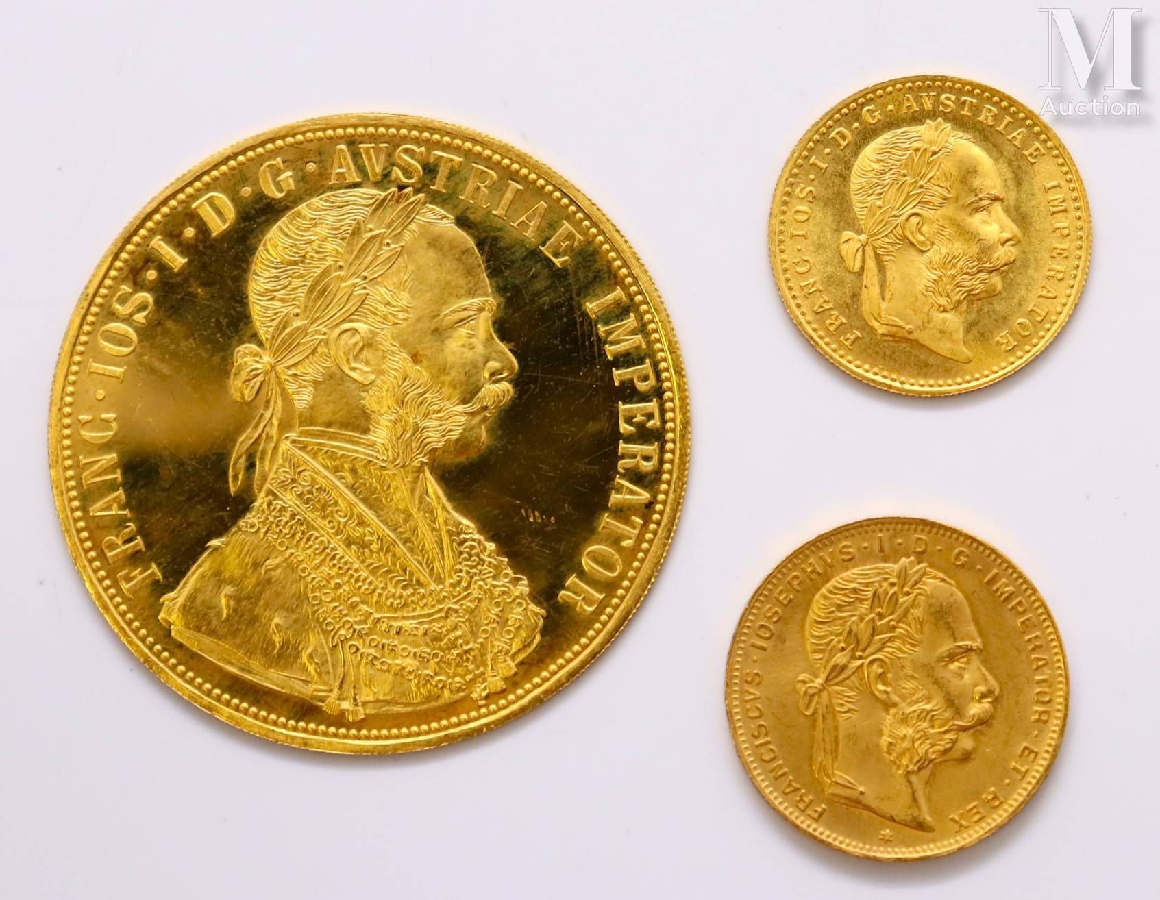 *Autriche - François Joseph Ier (1848-1916) Lot de trois monnaies en or comprena&hellip;