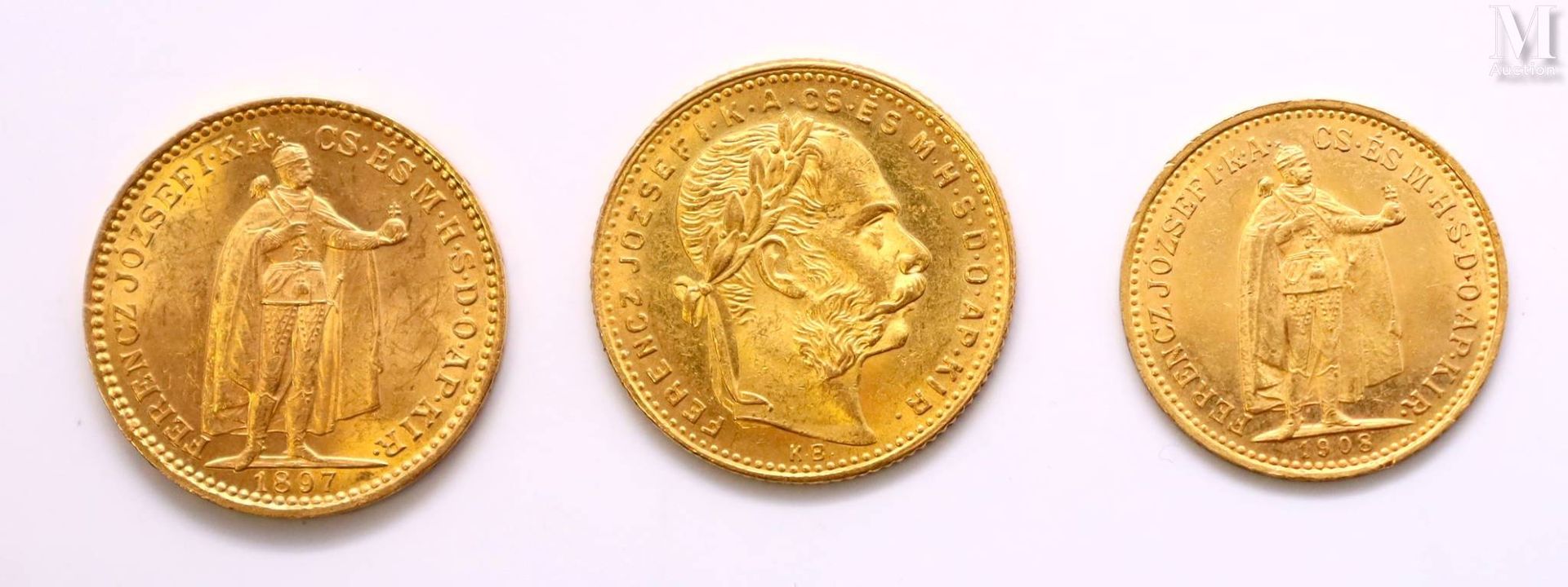 *Hongrie - François Joseph Ier (1848-1916) Lot de trois monnaies en or comprenan&hellip;
