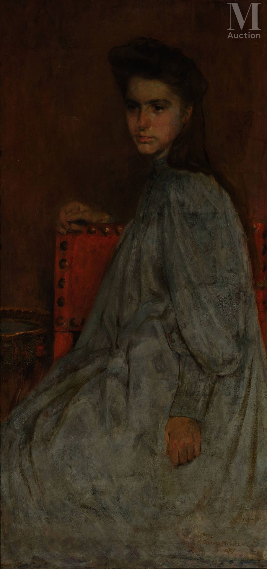 Charles MERTENS (1865-1919) Portrait de jeune fille



Huile sur toile d'origine&hellip;