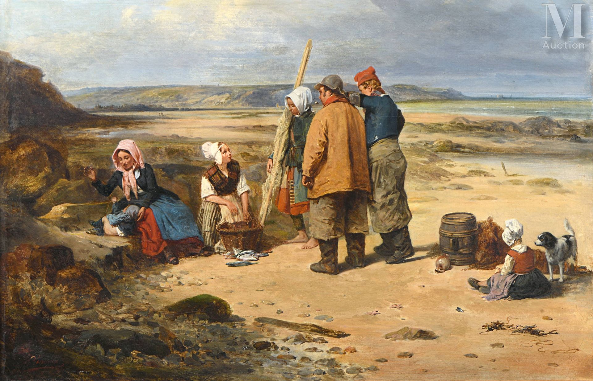 Louis Léon N. VERREAUX (Actif vers 1830 - 1879) Paysannes sur une plage

Toile
5&hellip;