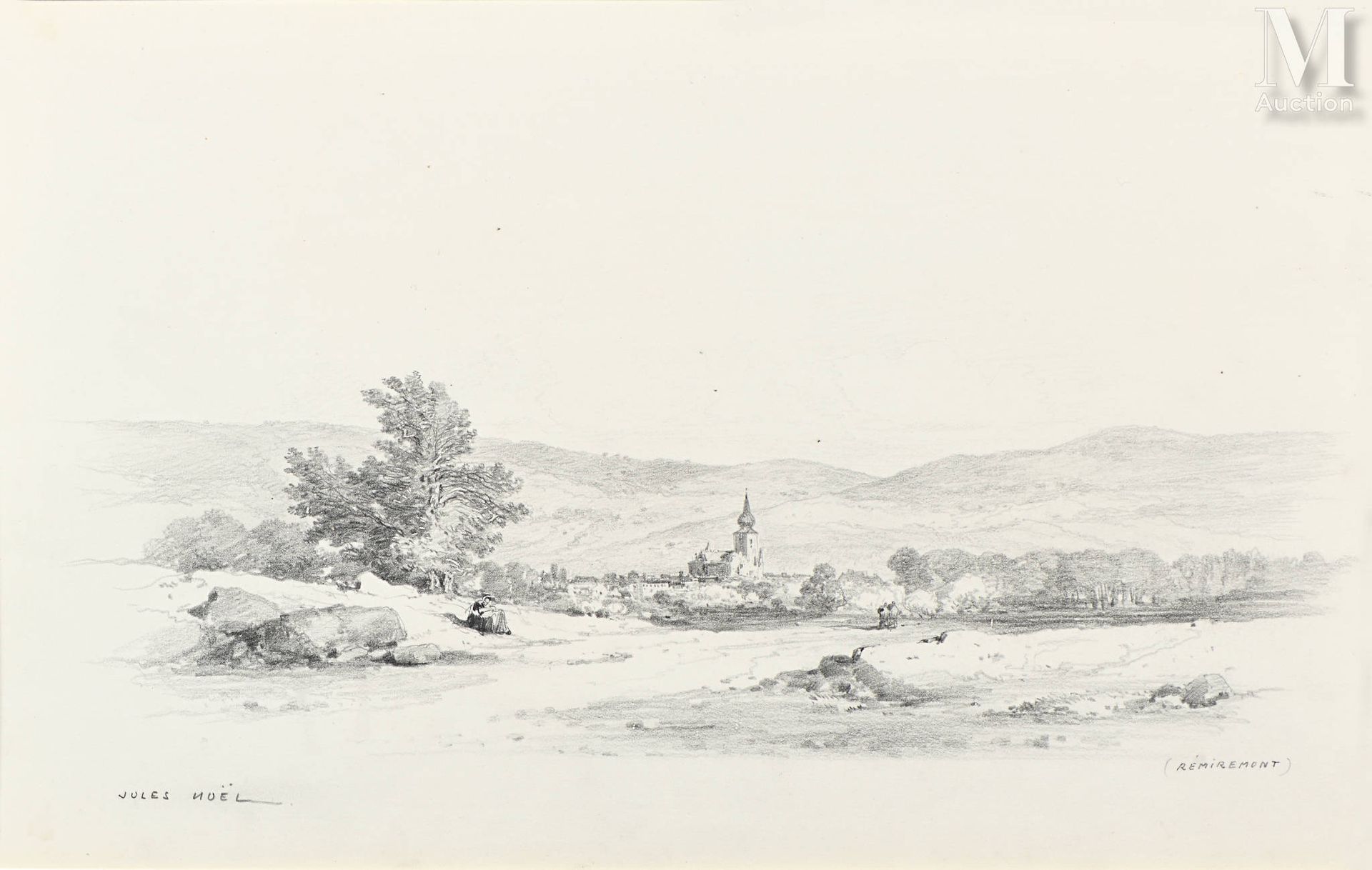 Jules NOËL (1810 - 1881) Remiremont, animated countryside

Pencil on paper
29,5 &hellip;