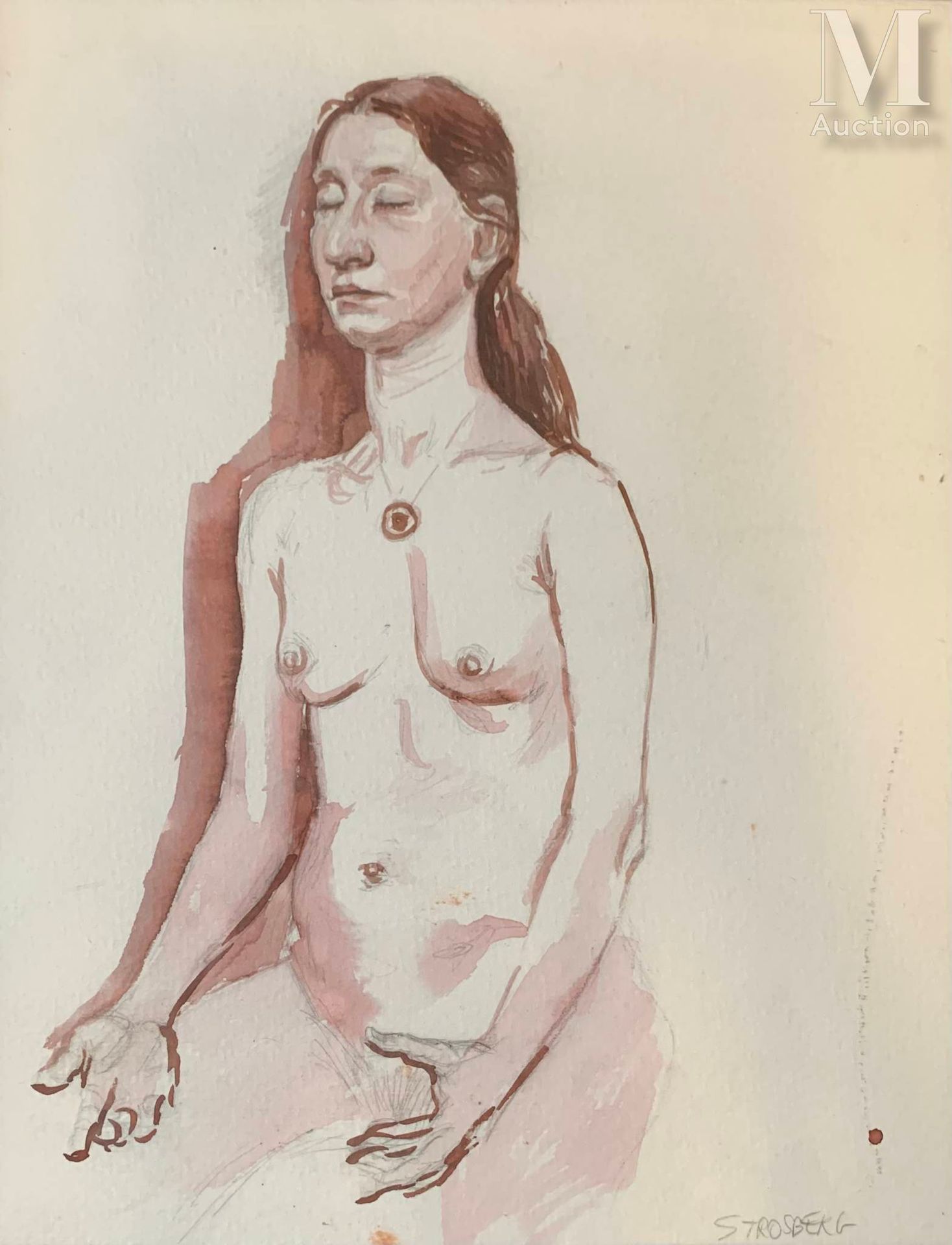 Serge STROSBERG (1966) Femme nue en méditation

Dessin et aquarelle sur papier
S&hellip;