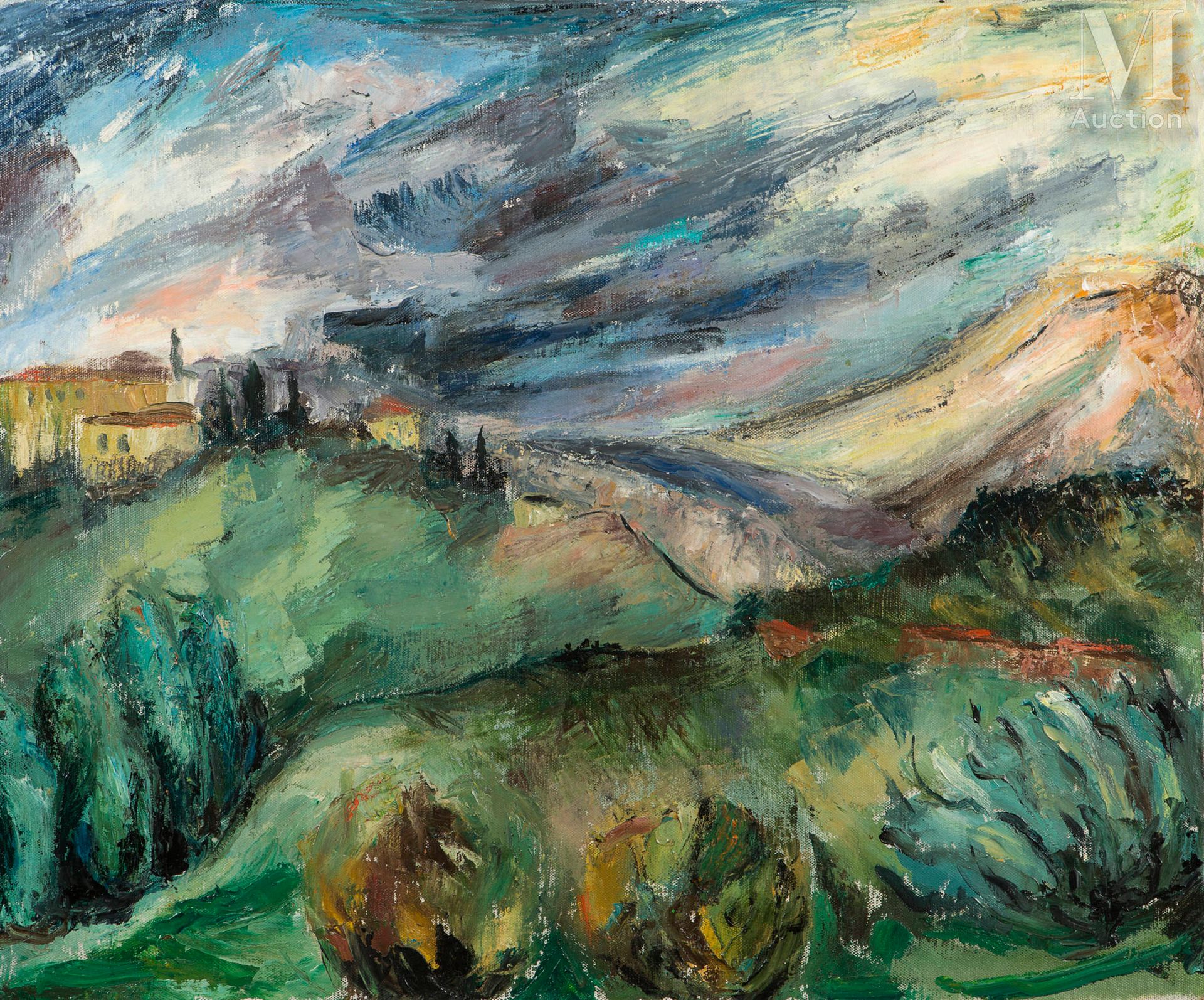 Lou ALBERT- LASARD (Metz 1885 - Paris 1969) Paesaggio con colline

Olio original&hellip;