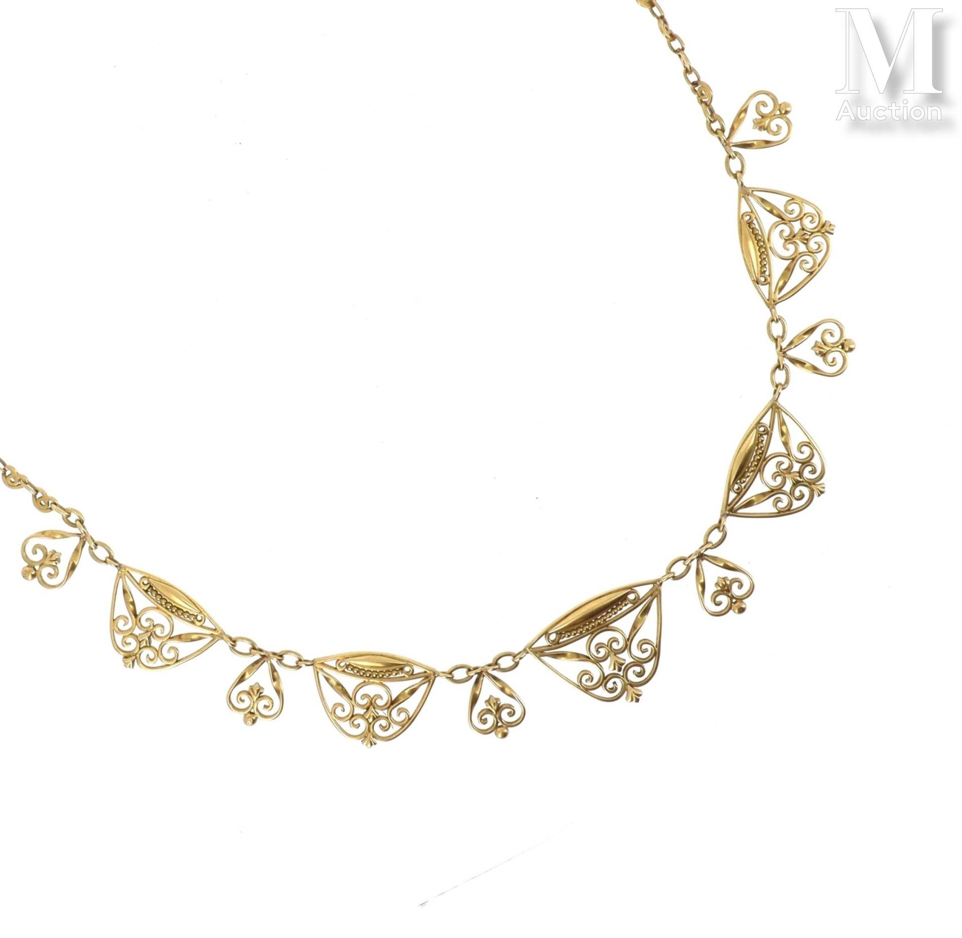 Collier draperie Necklace drapery in yellow gold 18 K (750 °/°°) with fancy link&hellip;