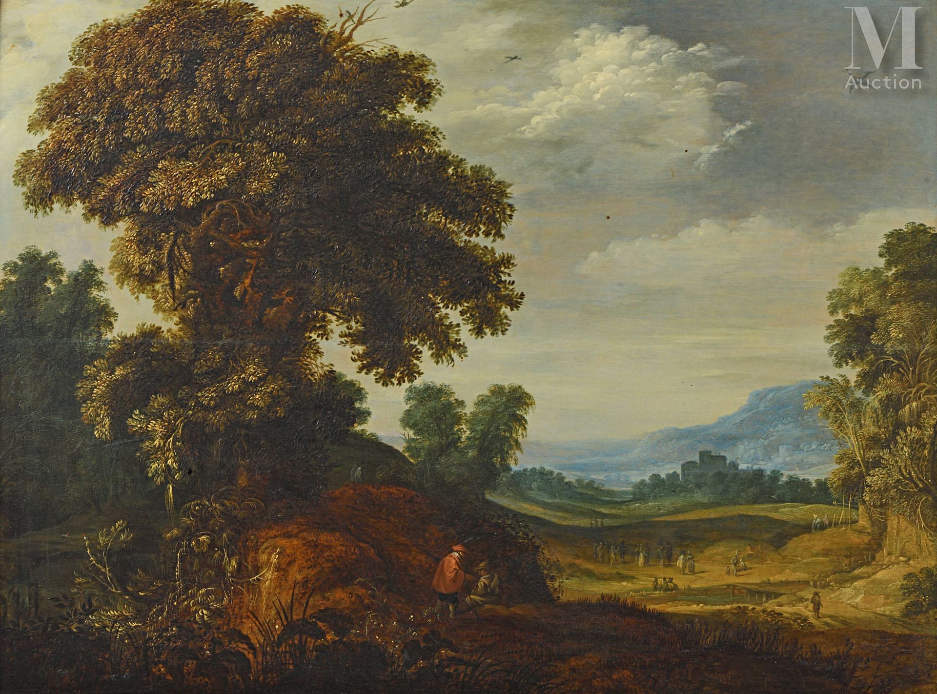Entourage d'Alexandre KEIRINCX (Anvers 1600 - Amsterdam 1652) Paisaje forestal c&hellip;