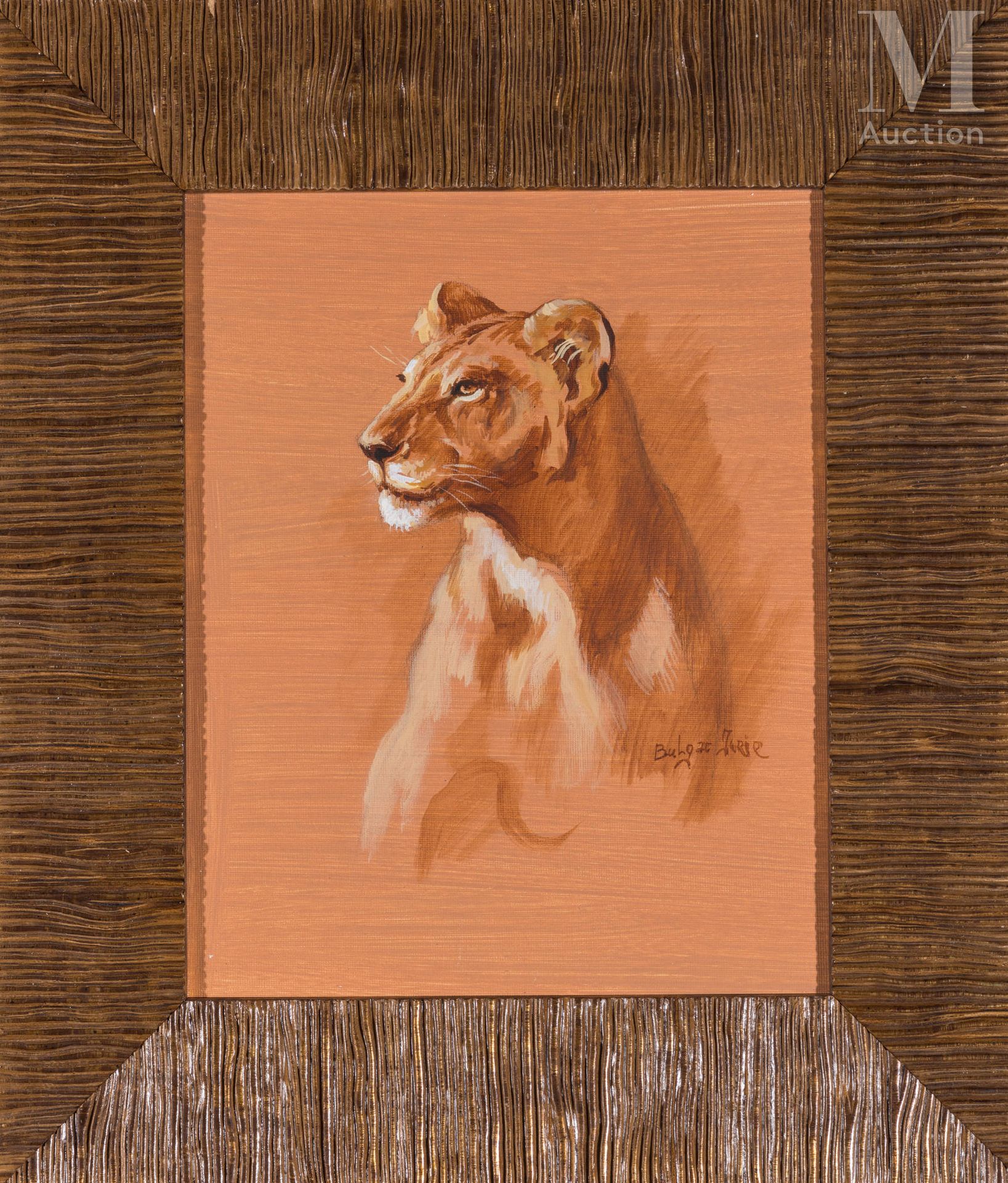 BULG.H JURIE Lioness
Oil on cardboard 
20 x 24 cm.
