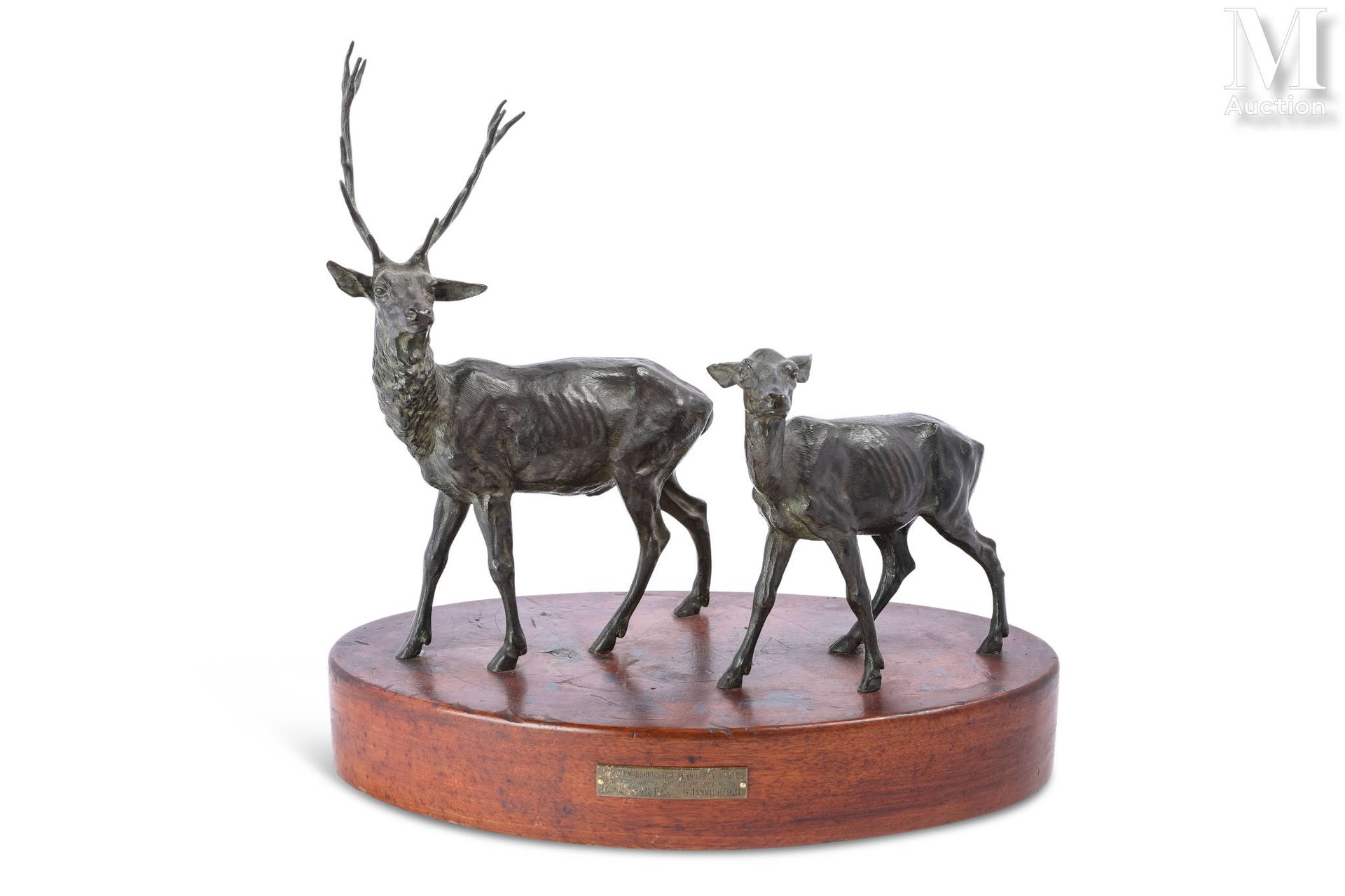 Couple de cerf et biche Bronze
Sur un socle en bois