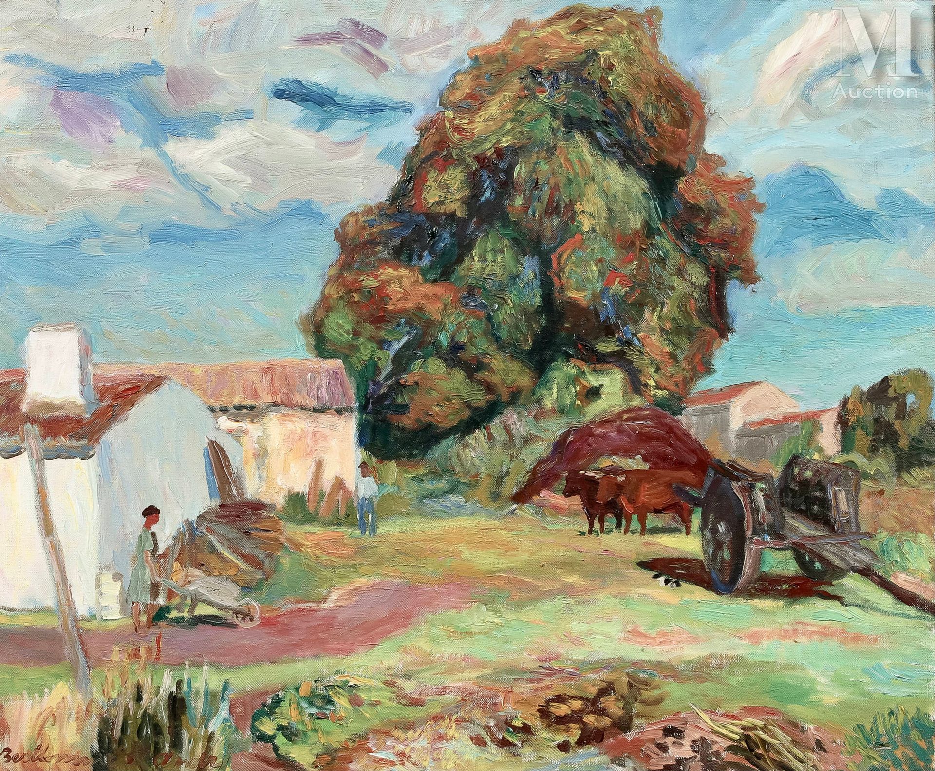 Louis BERTHOMMÉ-SAINT-ANDRÉ (1905-1977) Paesaggio con aratro

Olio originale su &hellip;