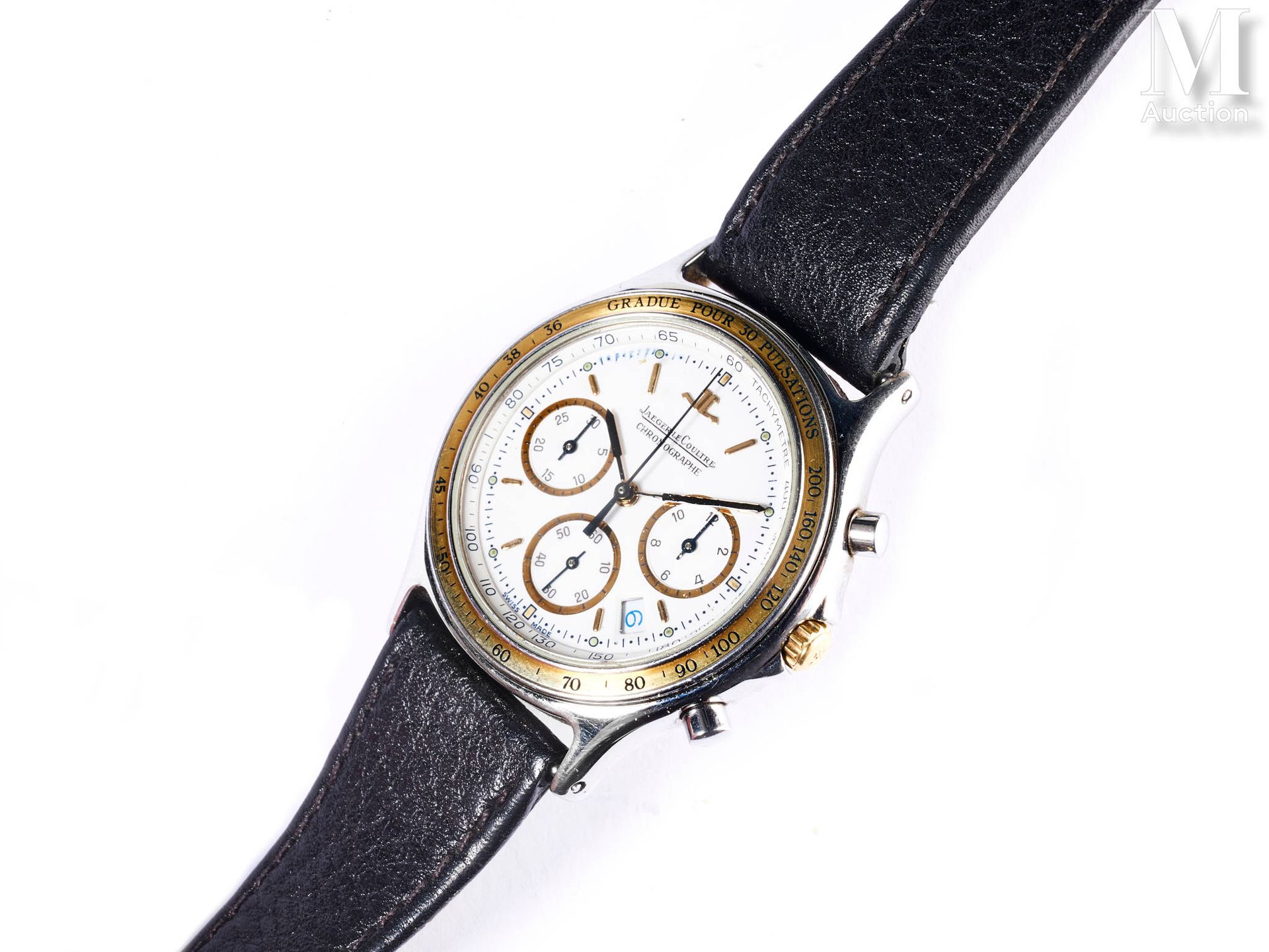 Jaeger-LeCoultre Heraion chronograph 
Round men's watch
Circa 1990
Reference 115&hellip;