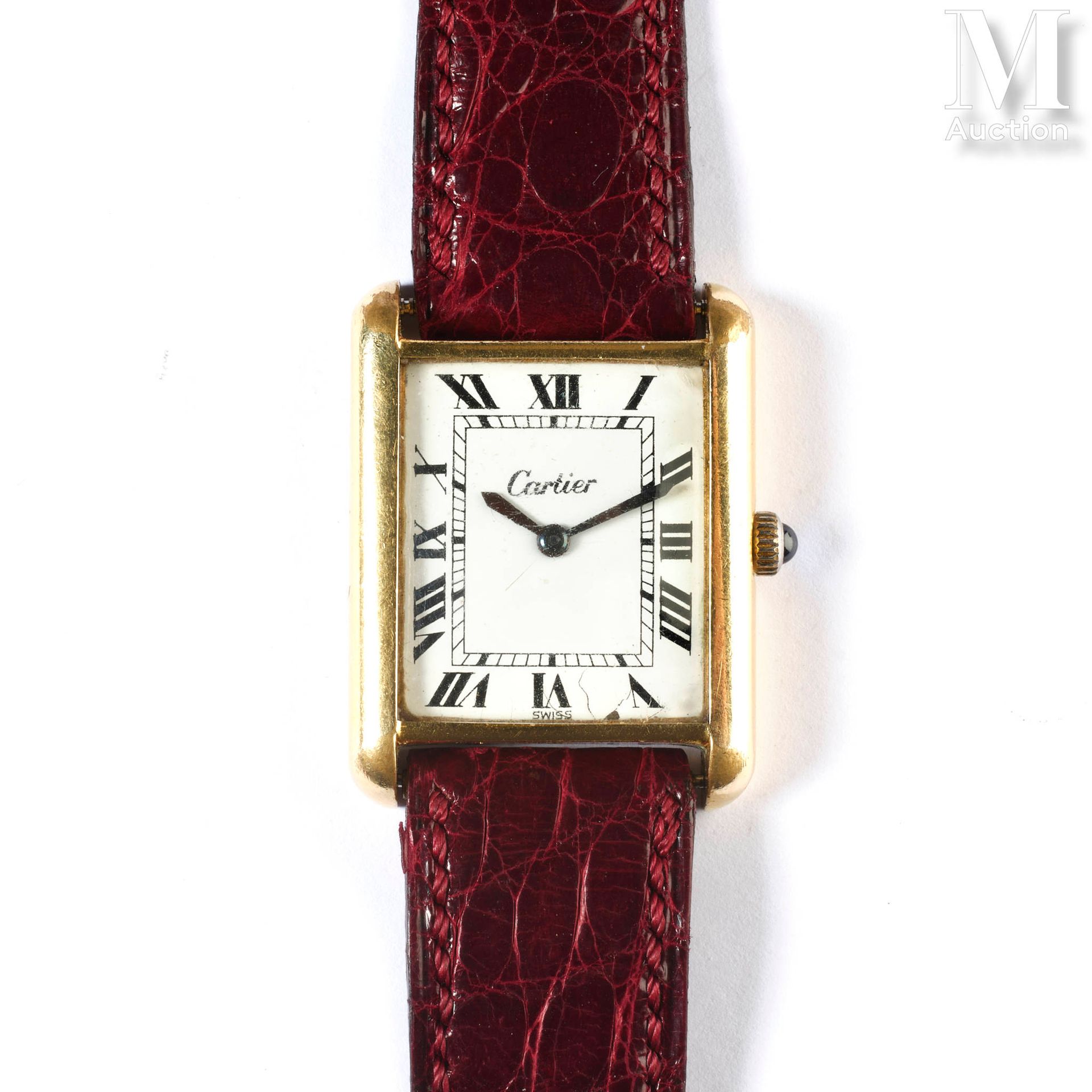 Cartier Tanque
Sobre 1970
Reloj mixto rectangular 
Caja dorada firmada y numerad&hellip;