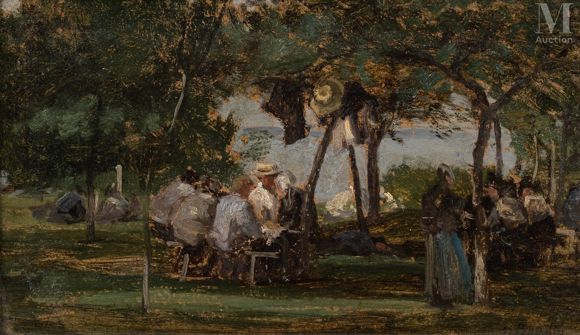 Eugène BOUDIN (Honfleur 1824-Deauville 1898) Buveurs à la ferme Saint Siméon

Hu&hellip;