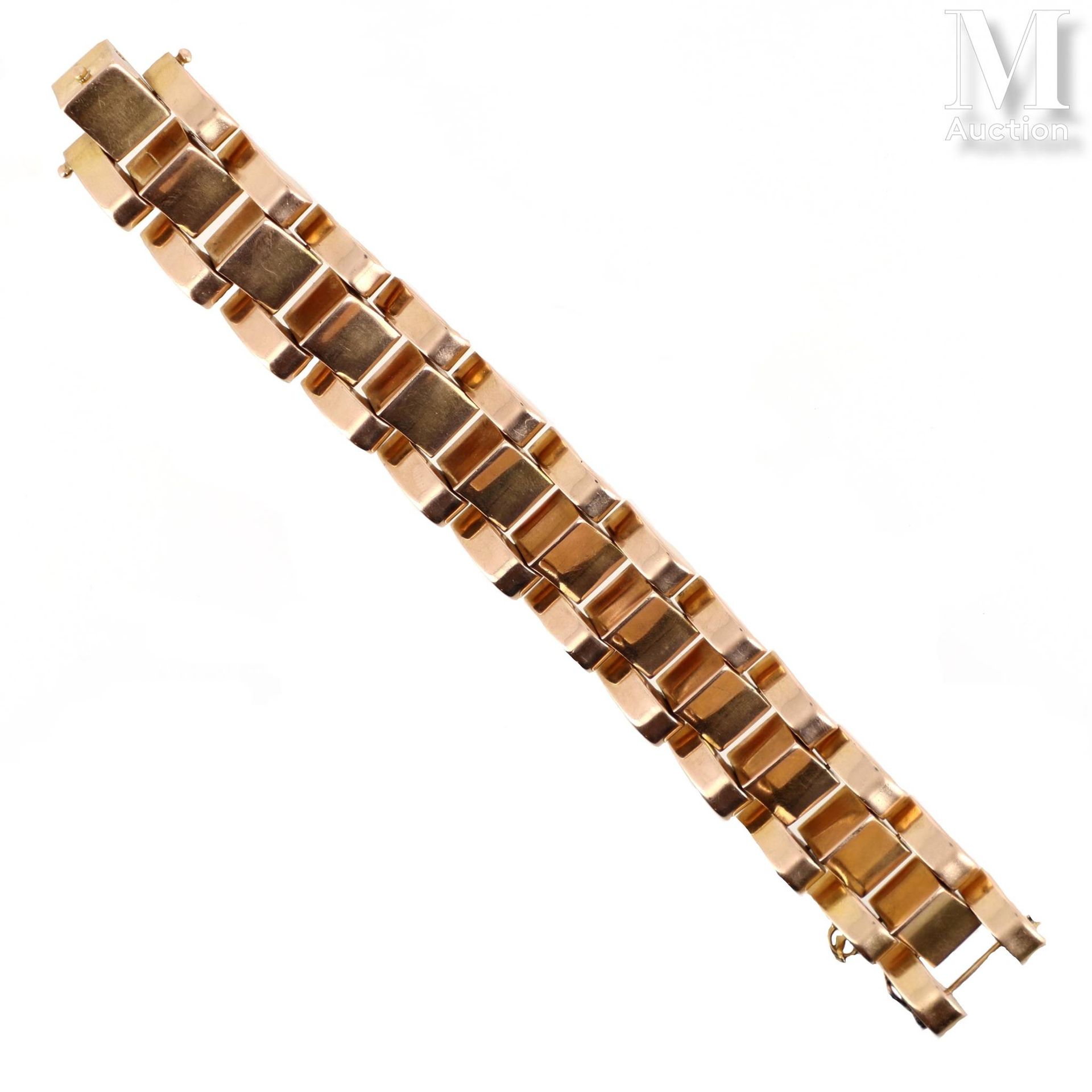 Bracelet tank Bracelet en or rose 18k (750 millièmes) formé de maillons dits tan&hellip;