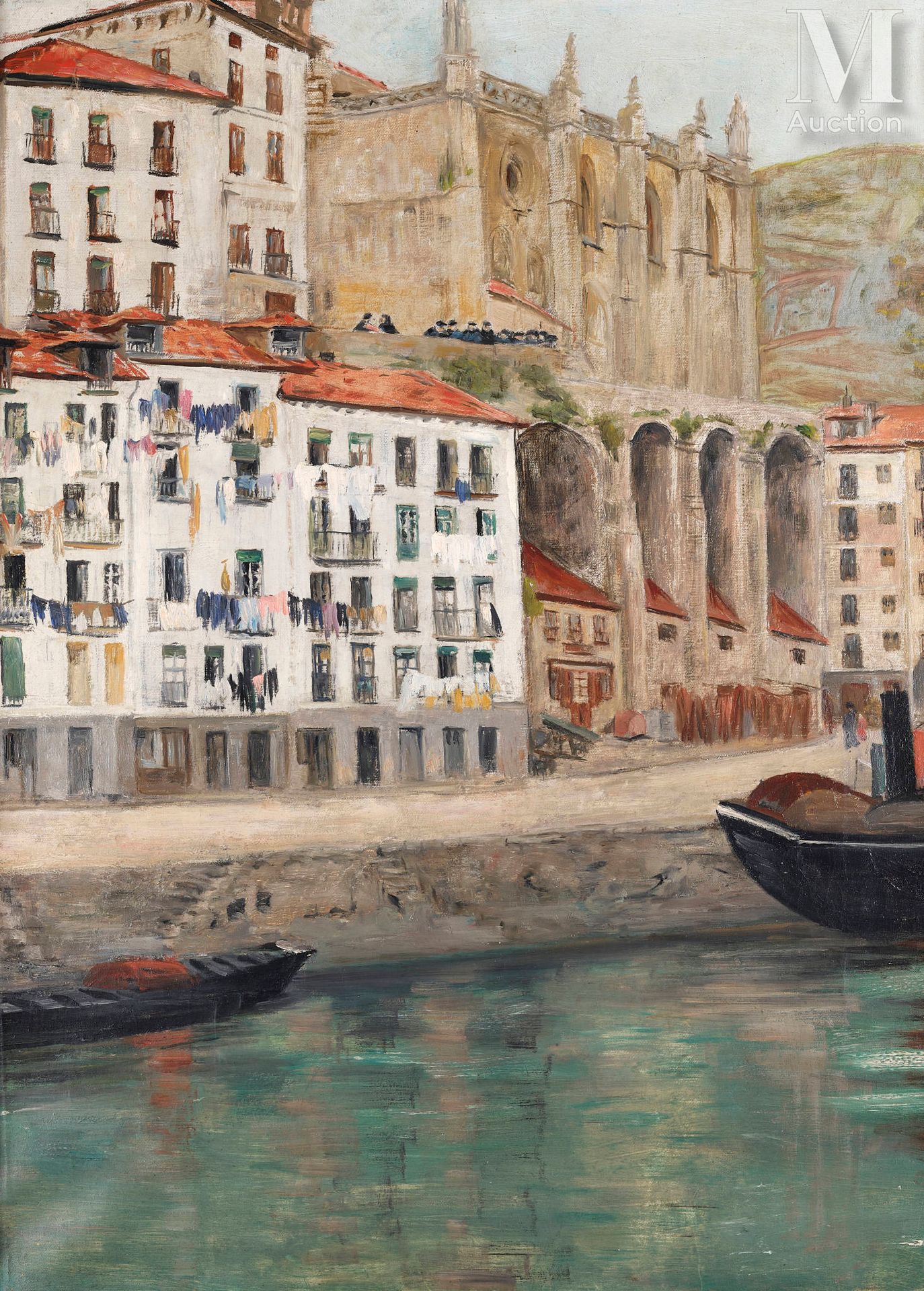 Ecole du XXe siècle Maisons en bord de mer, pays basque

Huile sur toile d'origi&hellip;