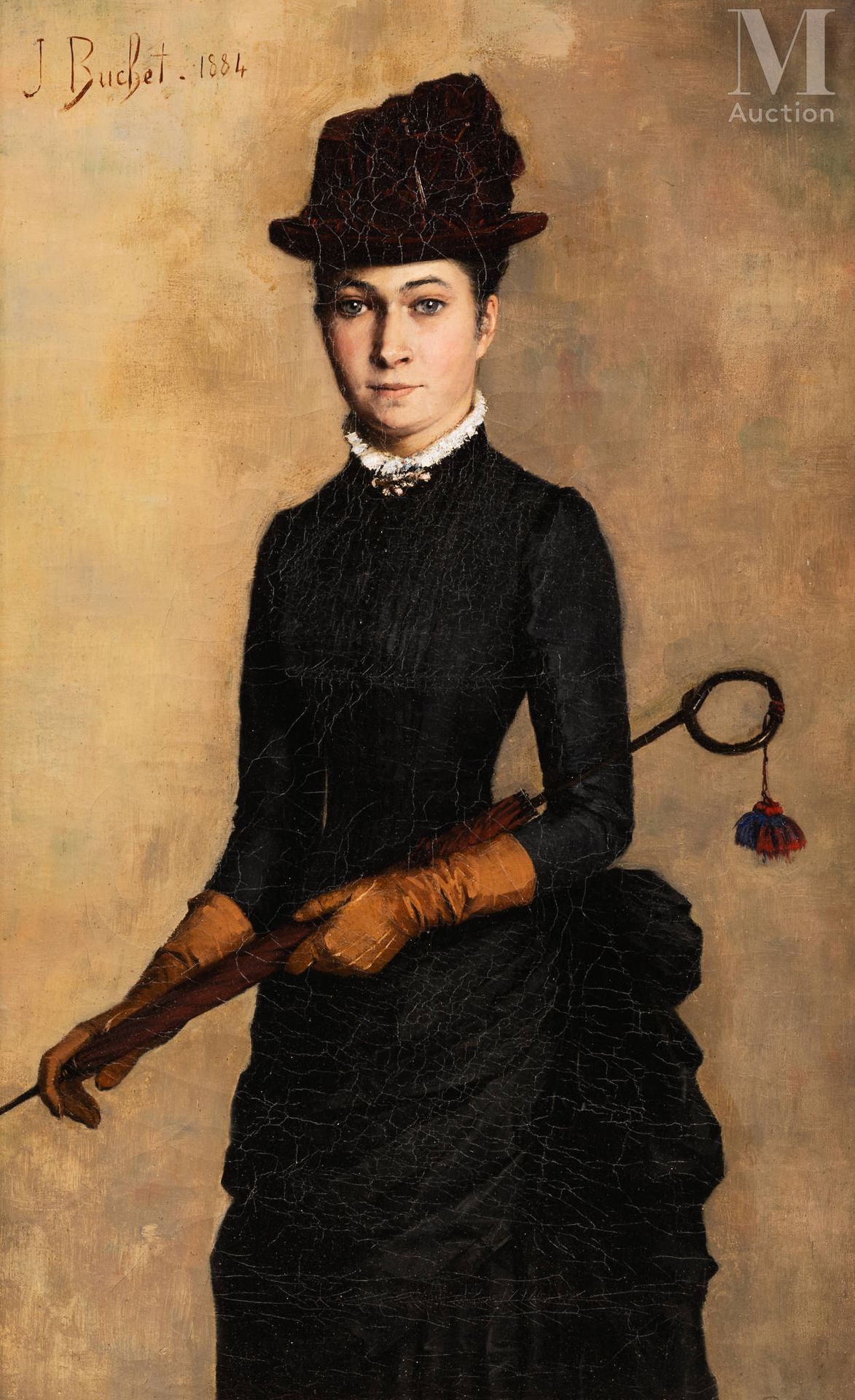 Julie BUCHET (1847-1921) Jeune femme en robe noire

Huile sur toile d'origine
56&hellip;