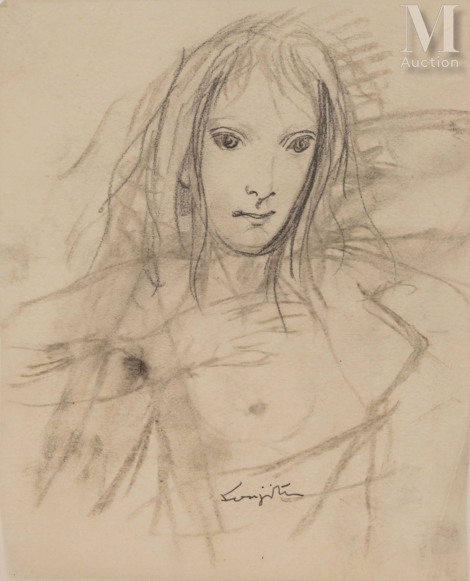 Leonard Tsuguharu FOUJITA (Tokyo 1886 - Zurich 1968) Retrato de una mujer desnud&hellip;