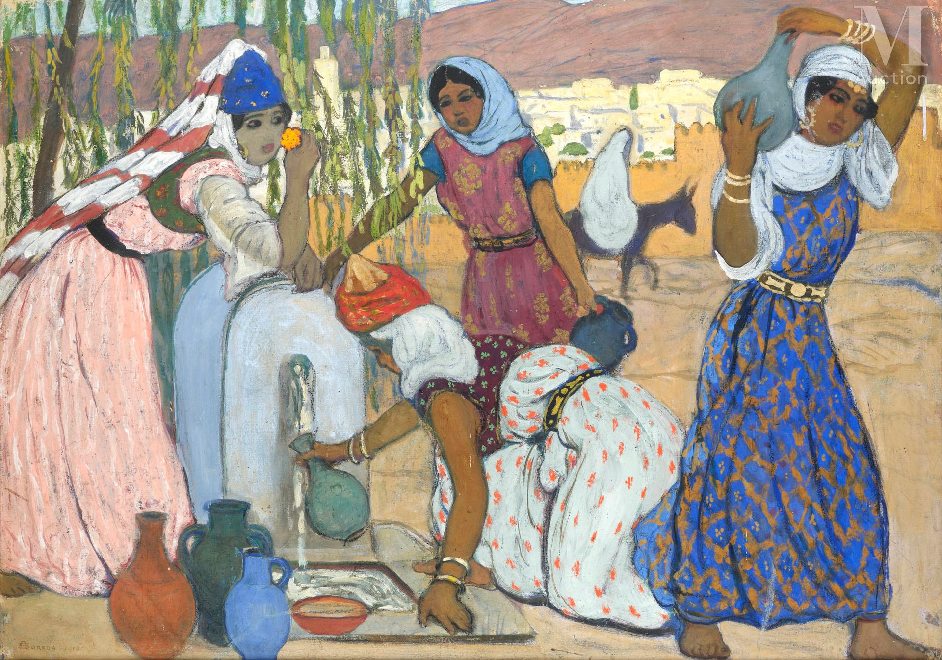 André SUREDA (Versailles 1872 - 1930) Junge Mädchen aus Tlemcen am Brunnen
Misch&hellip;