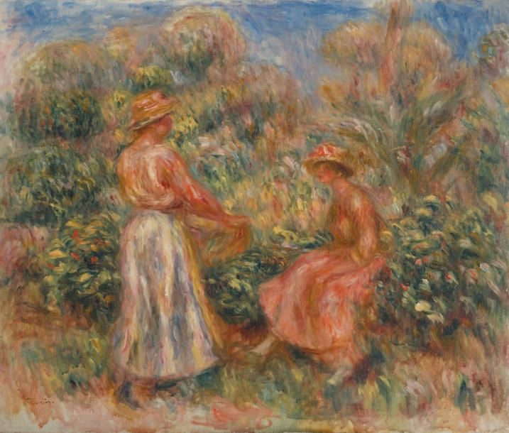 Pierre-Auguste RENOIR (1841-1919) French Deux femmes dans le jardin de Cagnes, c&hellip;