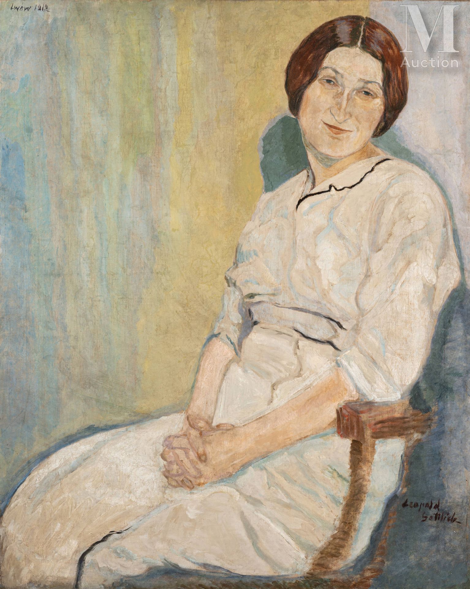 Léopold GOTTLIEB (Drohobycz 1879 - Paris 1934) Retrato de la esposa del pintor, &hellip;