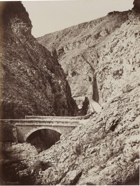 Marquis de ROSTAING Route de Nice à Levens c. 1857 Tirage albuminé, signé à l'en&hellip;