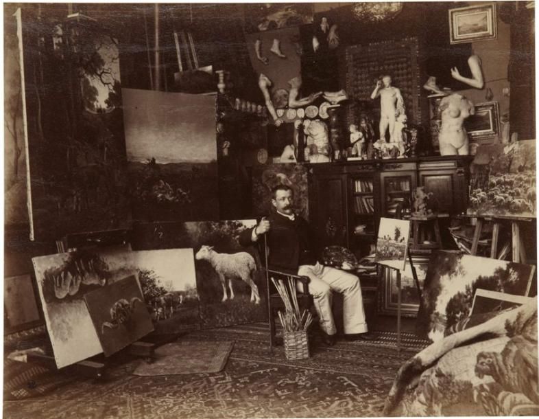 Auguste GIRAUDON Portraits d'artistes dans leur intérieur: Félix Barrias, Madame&hellip;