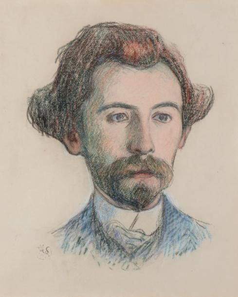 Claude - Emile SCHUFFENECKER (1851 - 1934) Portrait d'Emile Bernard c.1892 Craie&hellip;