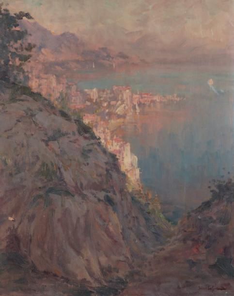 Alexandre ISAILOFF(Constantinople 1869 -?) Côte d'Azur Huile sur panneau 44 x 36&hellip;