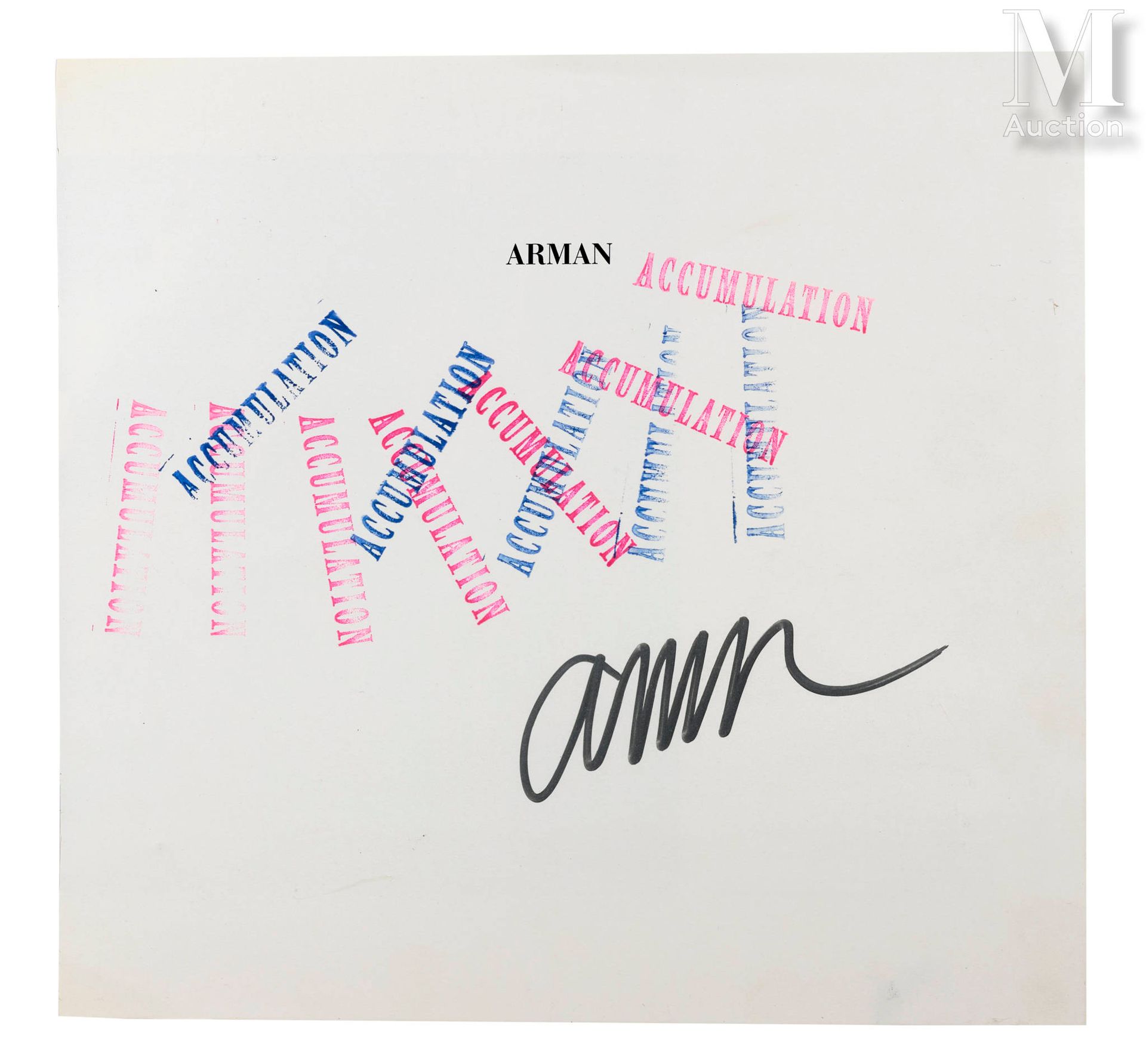 ARMAN (1928-2005) 积累

纸上邮票印刷品
27 x 28.5 cm
右下角署名：AM