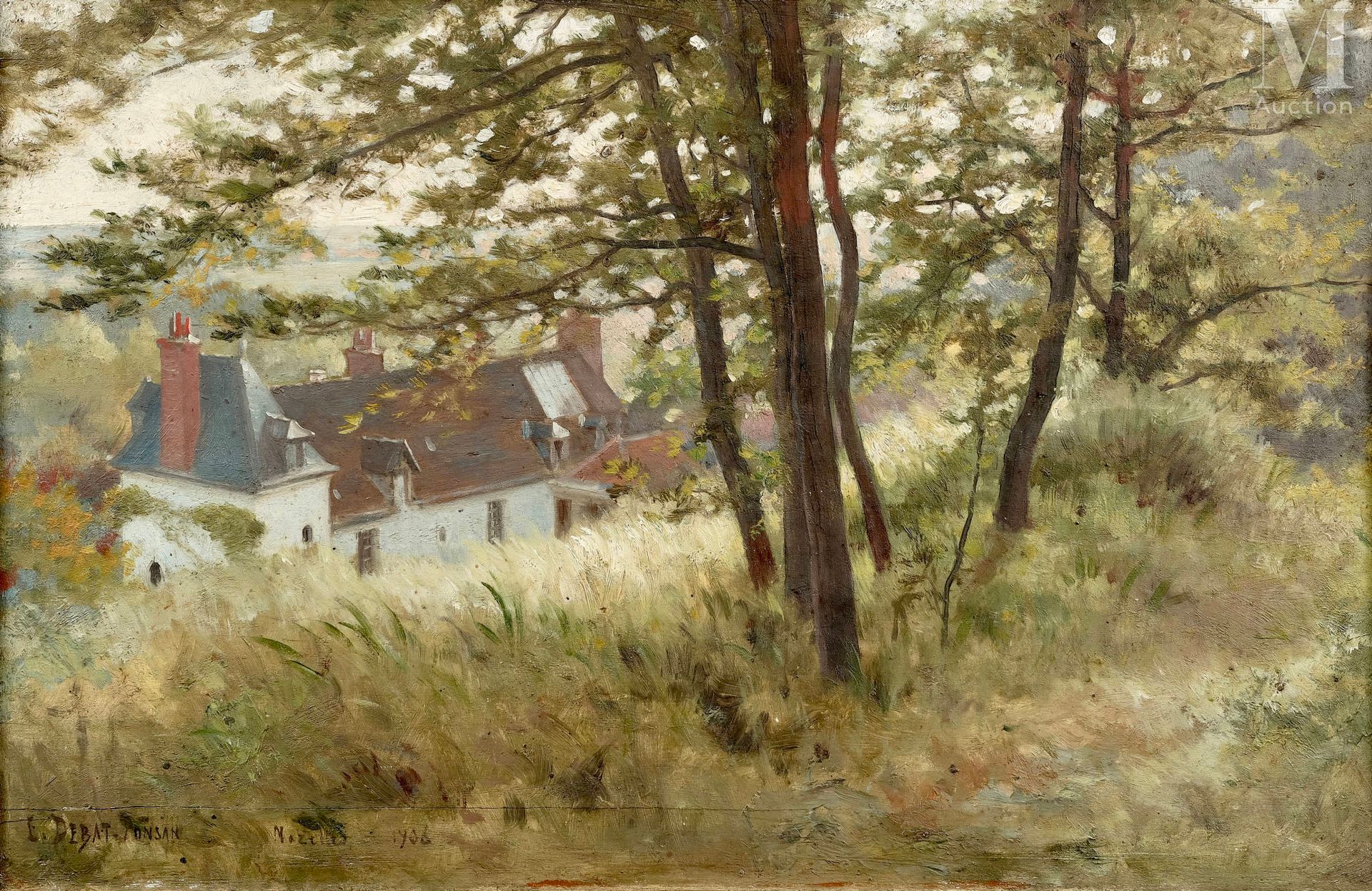 Édouard Bernard DEBAT-PONSAN (1847-1913) View on the Castle of Nazelles (?) 
Oil&hellip;