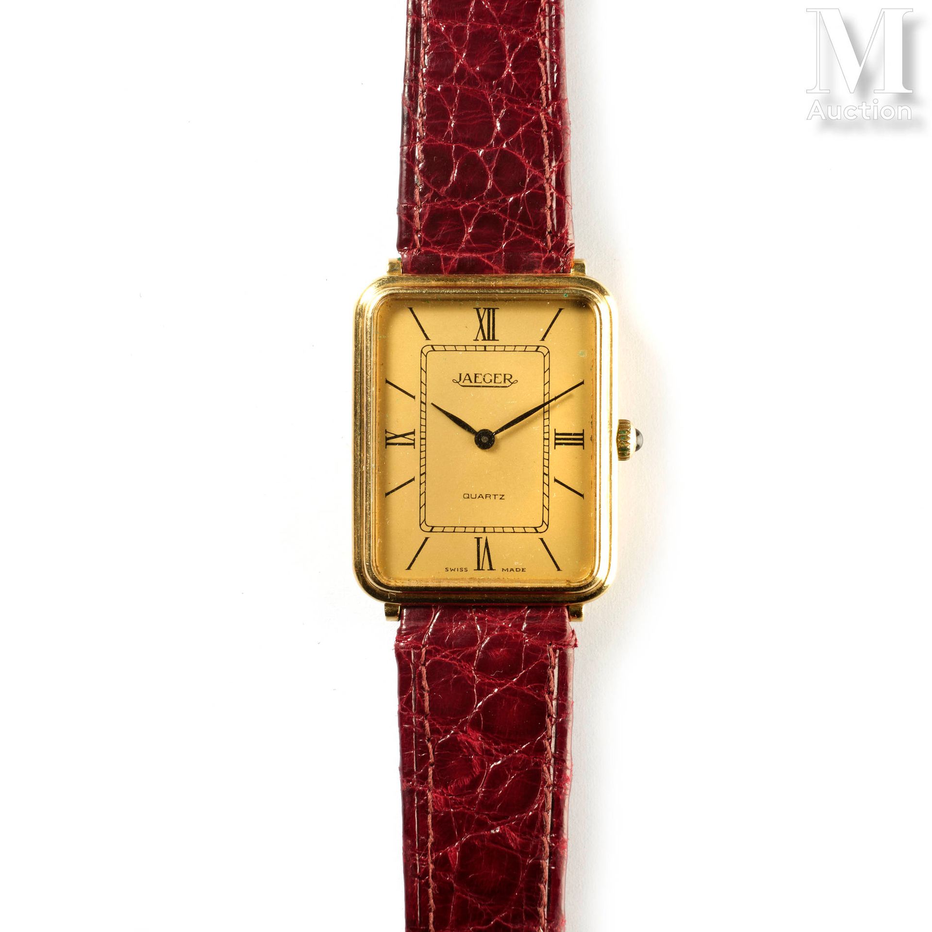 Jaeger Circa 1980
Men's rectangular watch in 18k gold.
Champagne dial with baton&hellip;
