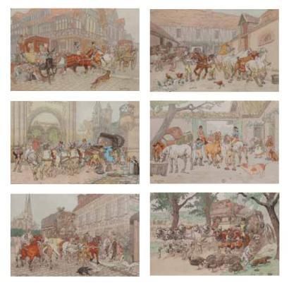 BUSSON Georges Louis Charles Ecole française 1859-1933 Suite de six gravures de &hellip;