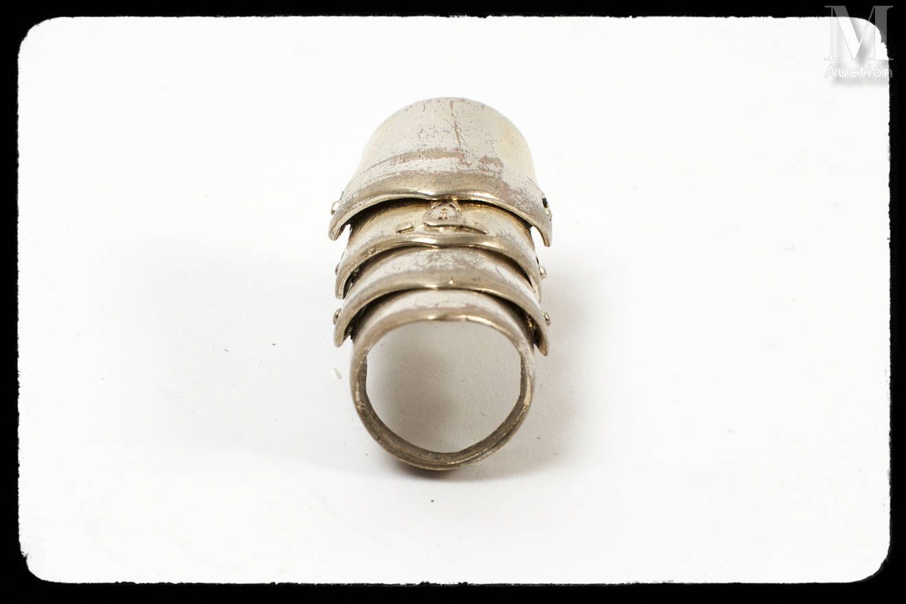 Armour Ring articulated ring in silver-plated metal wit…