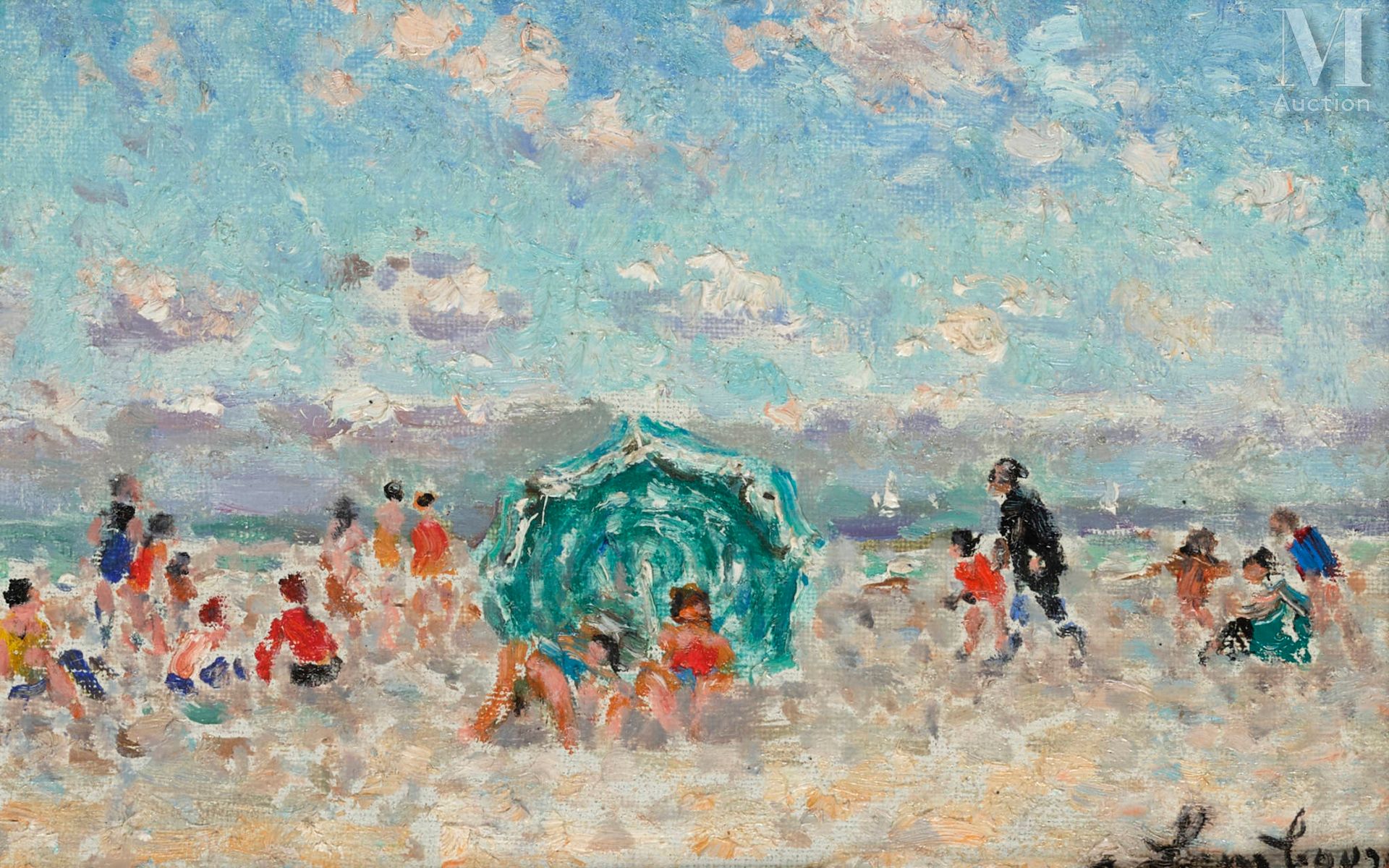 André HAMBOURG (Paris 1909-1999) La plage au parasol vert

Huile sur toile d'ori&hellip;